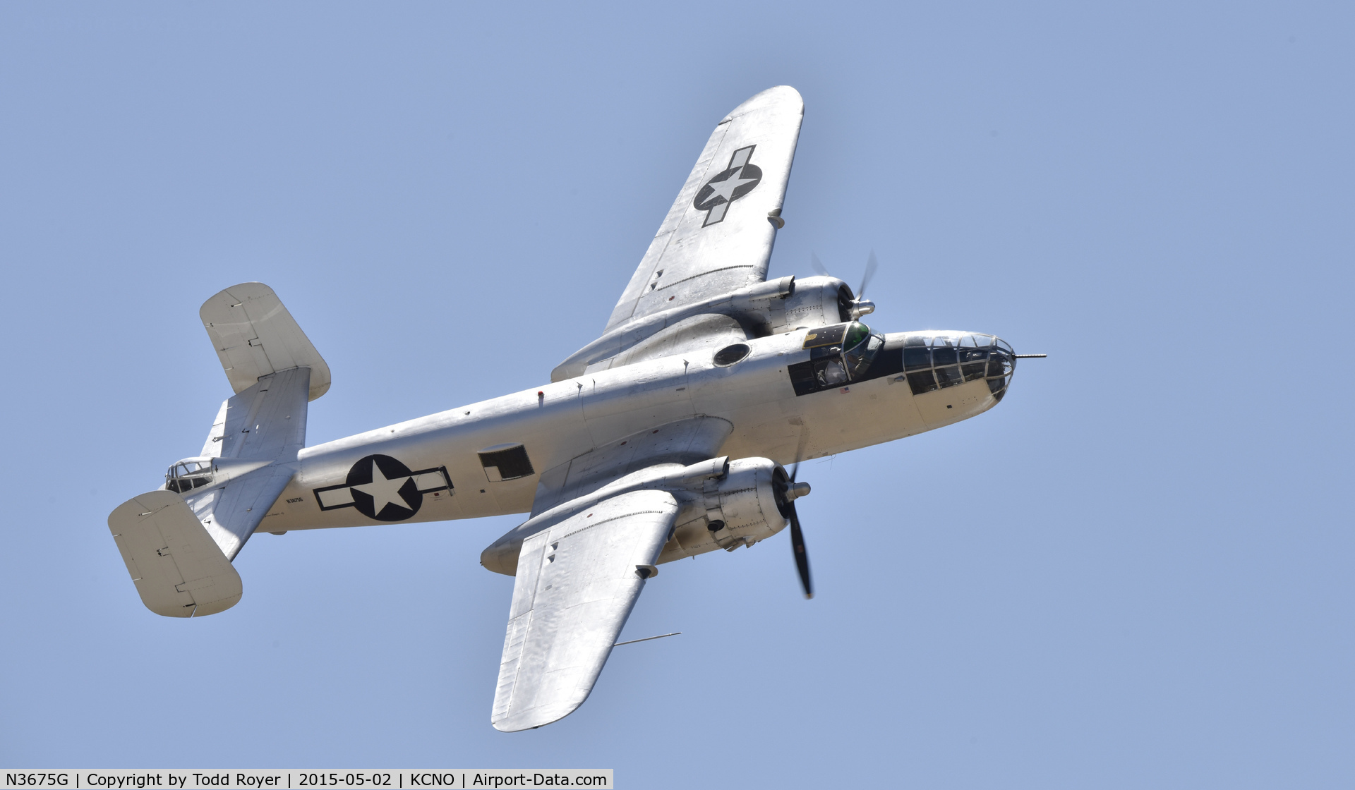 N3675G, 1944 North American B-25J Mitchell Mitchell C/N 108-33698, Flying at the Planes of Fame Airshow