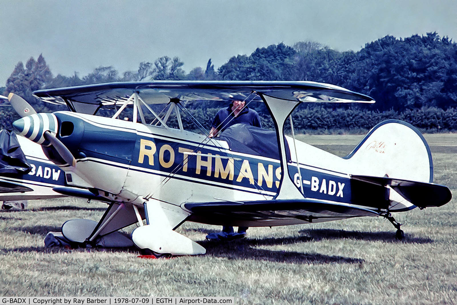 G-BADX, 1972 Aerotek Pitts S-2A Special C/N 2036, Aerotek S-2A Special [2036] Old Warden~G 09/07/1978. From a slide.