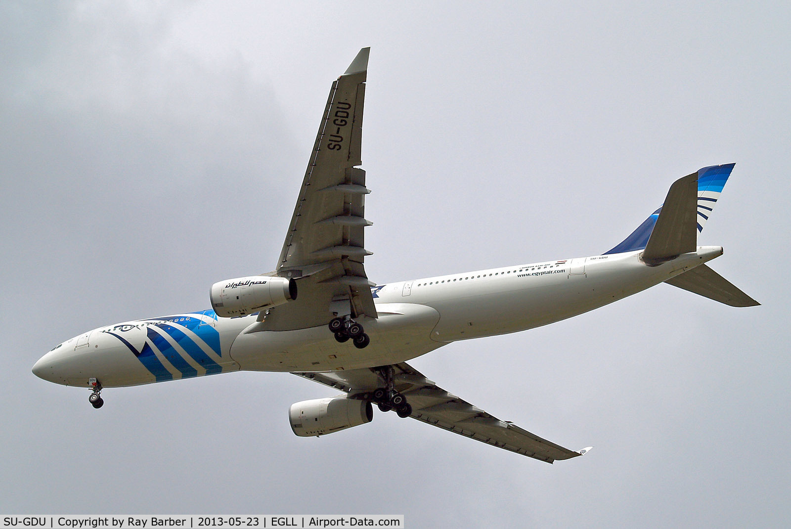SU-GDU, 2011 Airbus A330-343X C/N 1238, Airbus A330-343X [1238] (EgyptAir) Home~G 23/05/2013. On approach 27R.