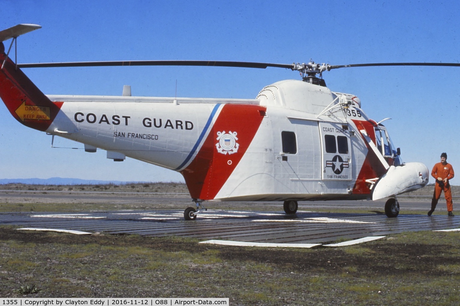 1355, Sikorsky HH-52A Sea Guard C/N 62.024, Rio Vista Airport California 1970's or 1980's