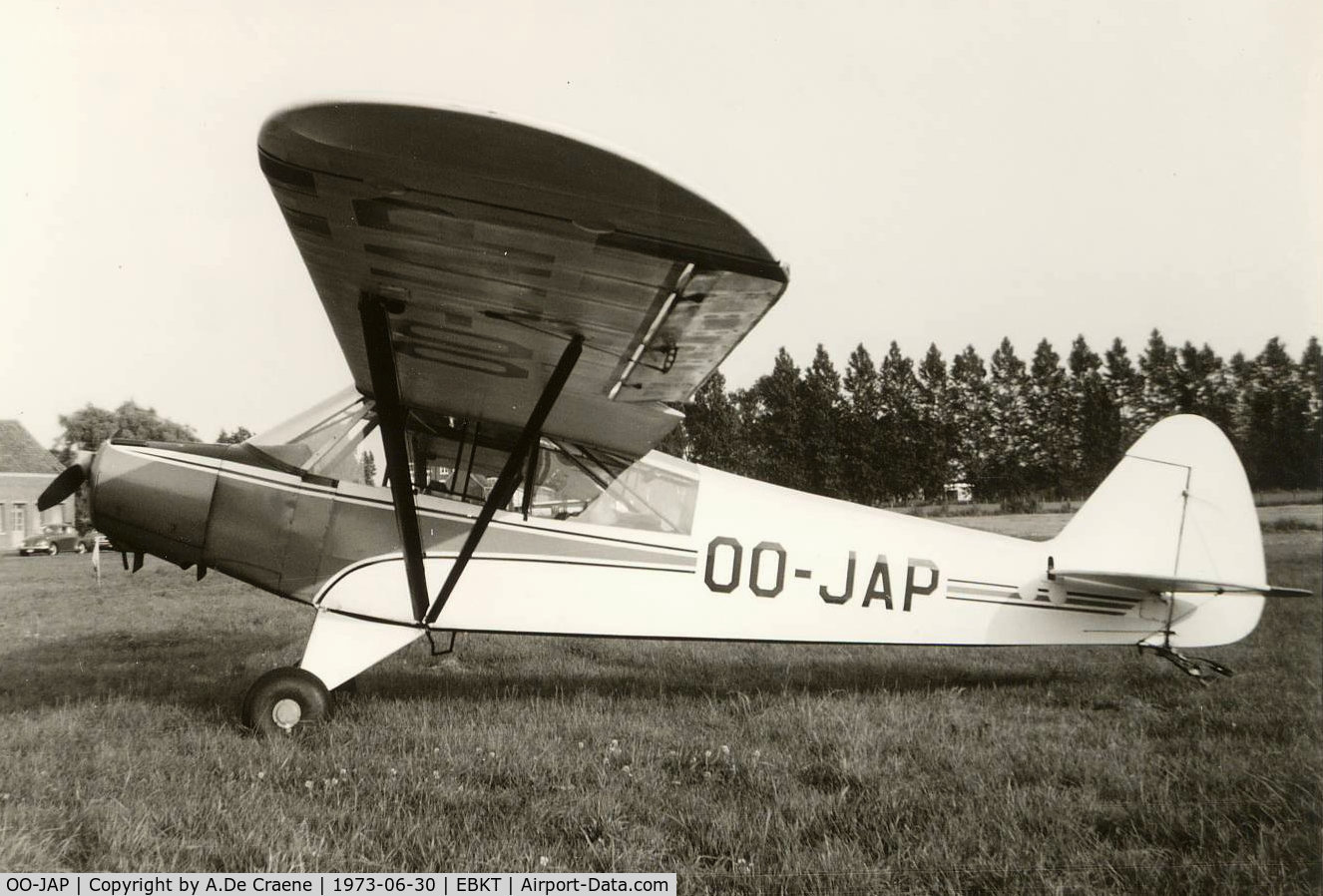 OO-JAP, 1951 Piper L-18C Super Cub (PA-18-95) C/N 18-1561, OO-JAP crashed at Groot-Bijgaarden  (Brussels) on 1973-09-16.