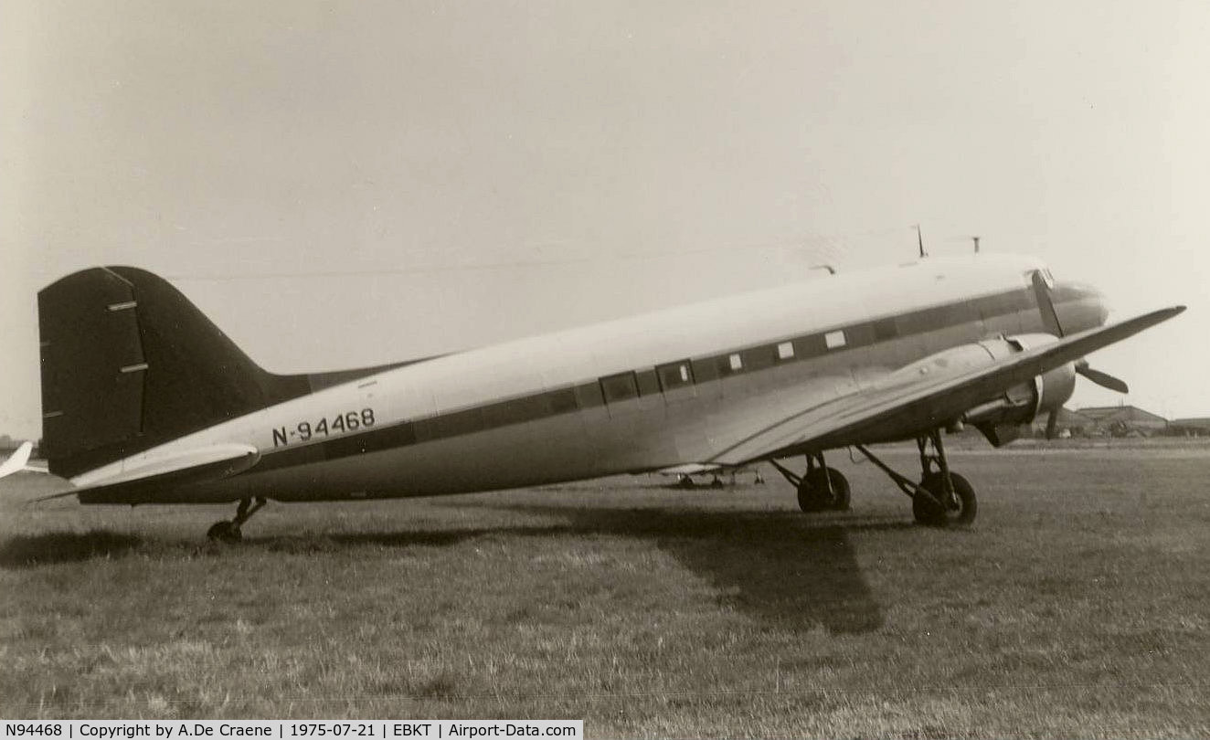 N94468, 1944 Douglas DC-3 (C-47A-80-DL) C/N 19536, At Wevelgem in 1975.