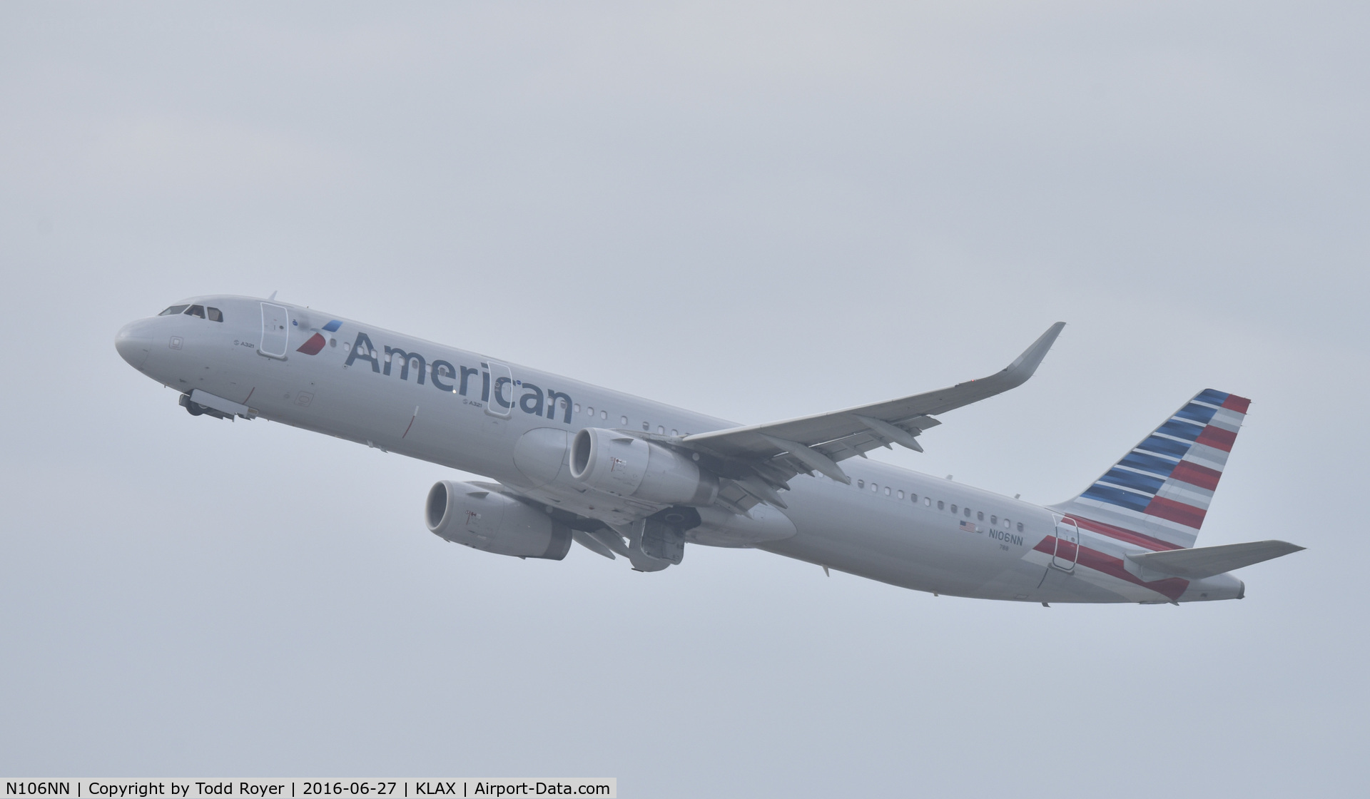 N106NN, 2013 Airbus A321-231 C/N 5932, Departing LAX
