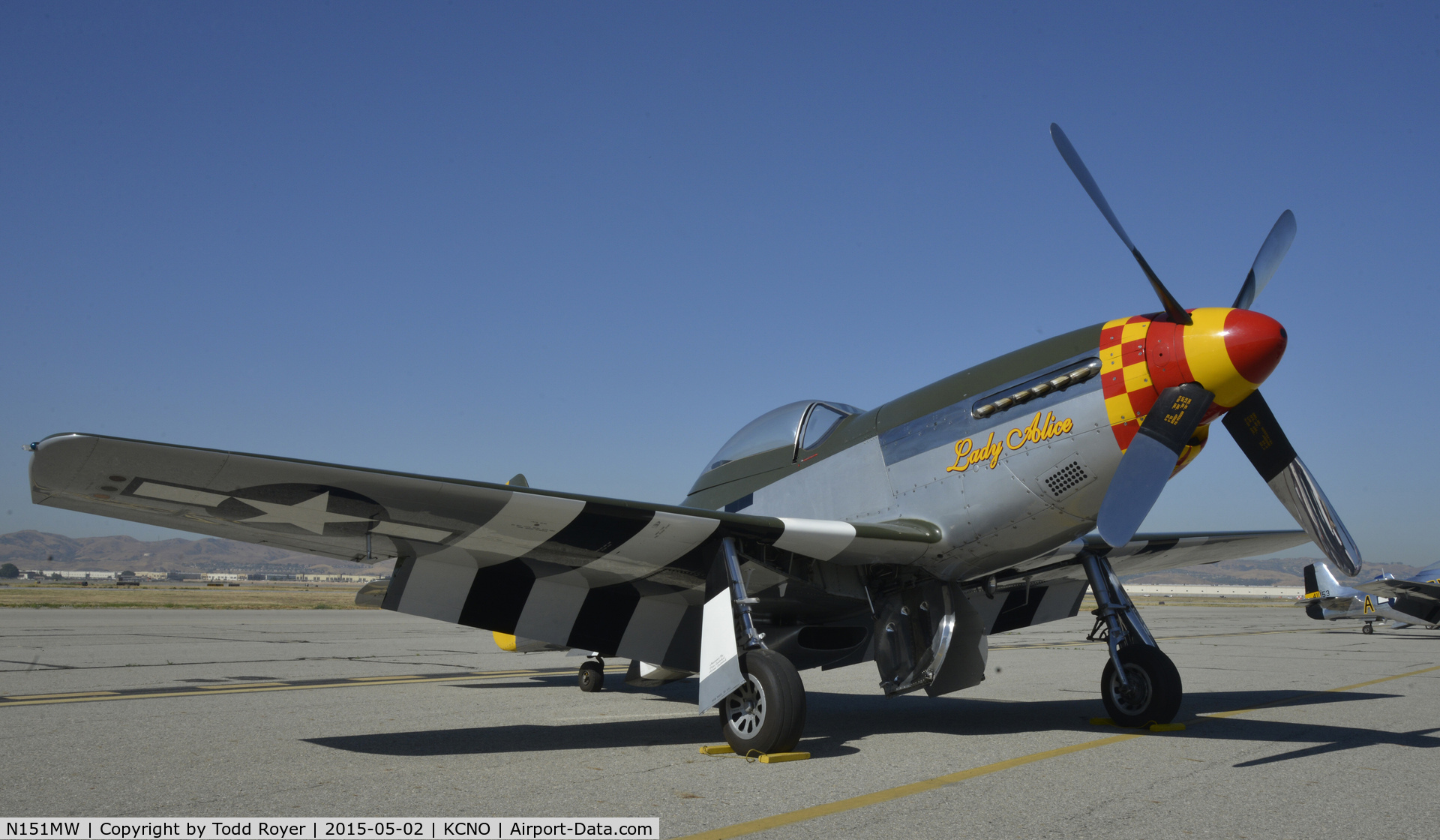 N151MW, 1945 North American P-51D Mustang C/N 124-48386, On display at the Planes of Fame Airshow