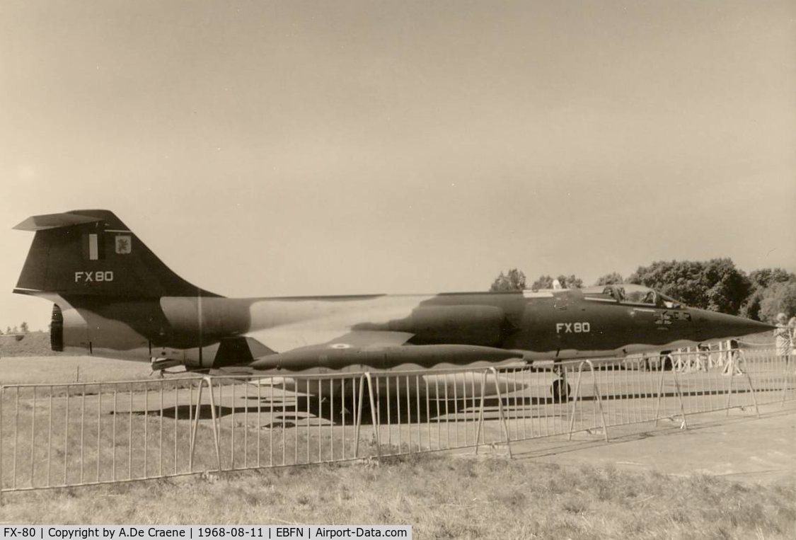 FX-80, Lockheed F-104G Starfighter C/N 683-9138, Koksijde Airshow in 1968.