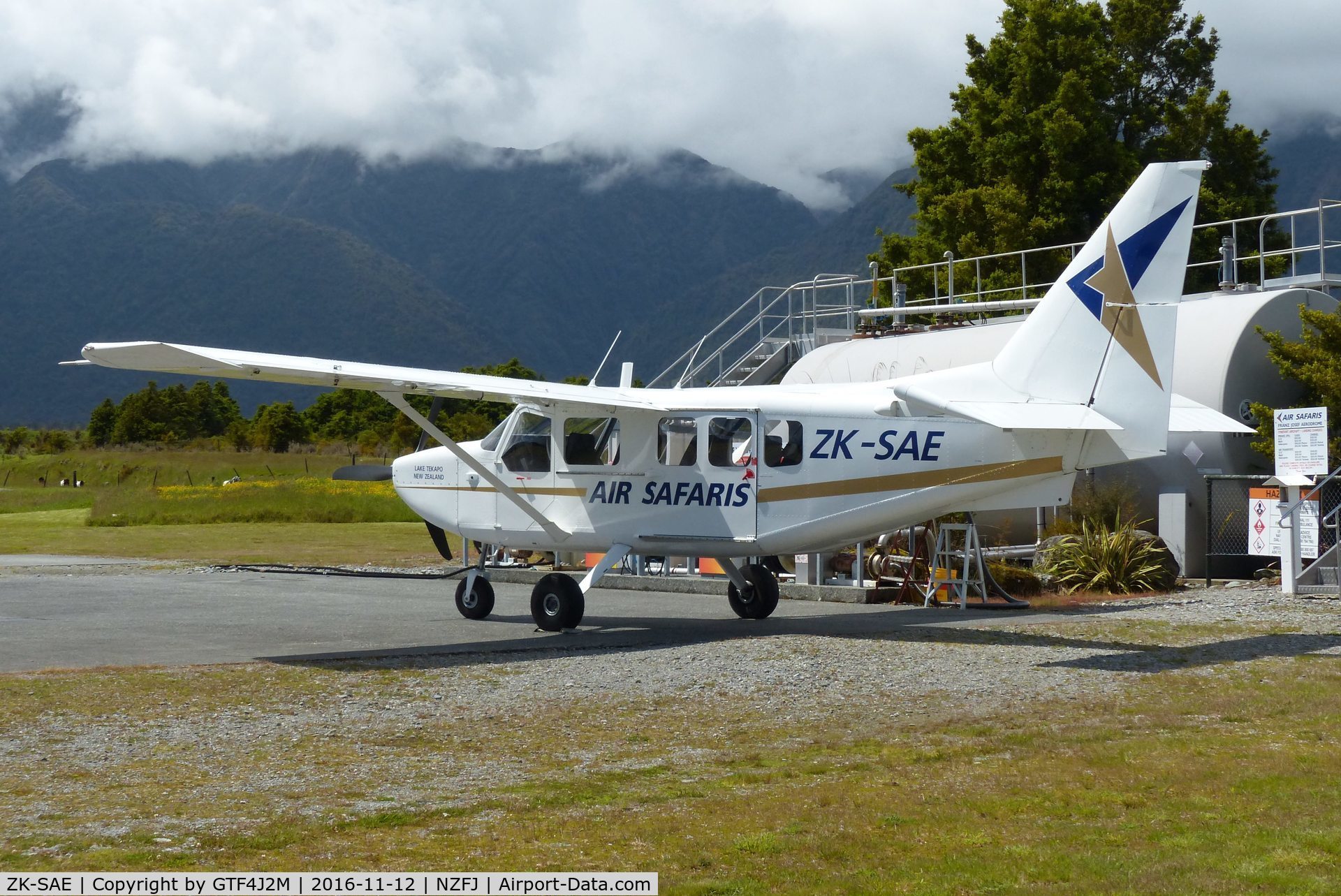 ZK-SAE, Gippsland GA-8 Airvan C/N GA8-04-055, ZK-SAE of Air Safaris at Franz Josef Glacier airfield 12.11.16
