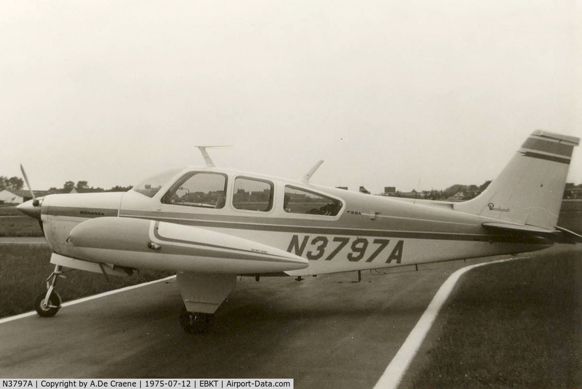 N3797A, Beech F33A Bonanza C/N CE-291, Wevelgem 1975.