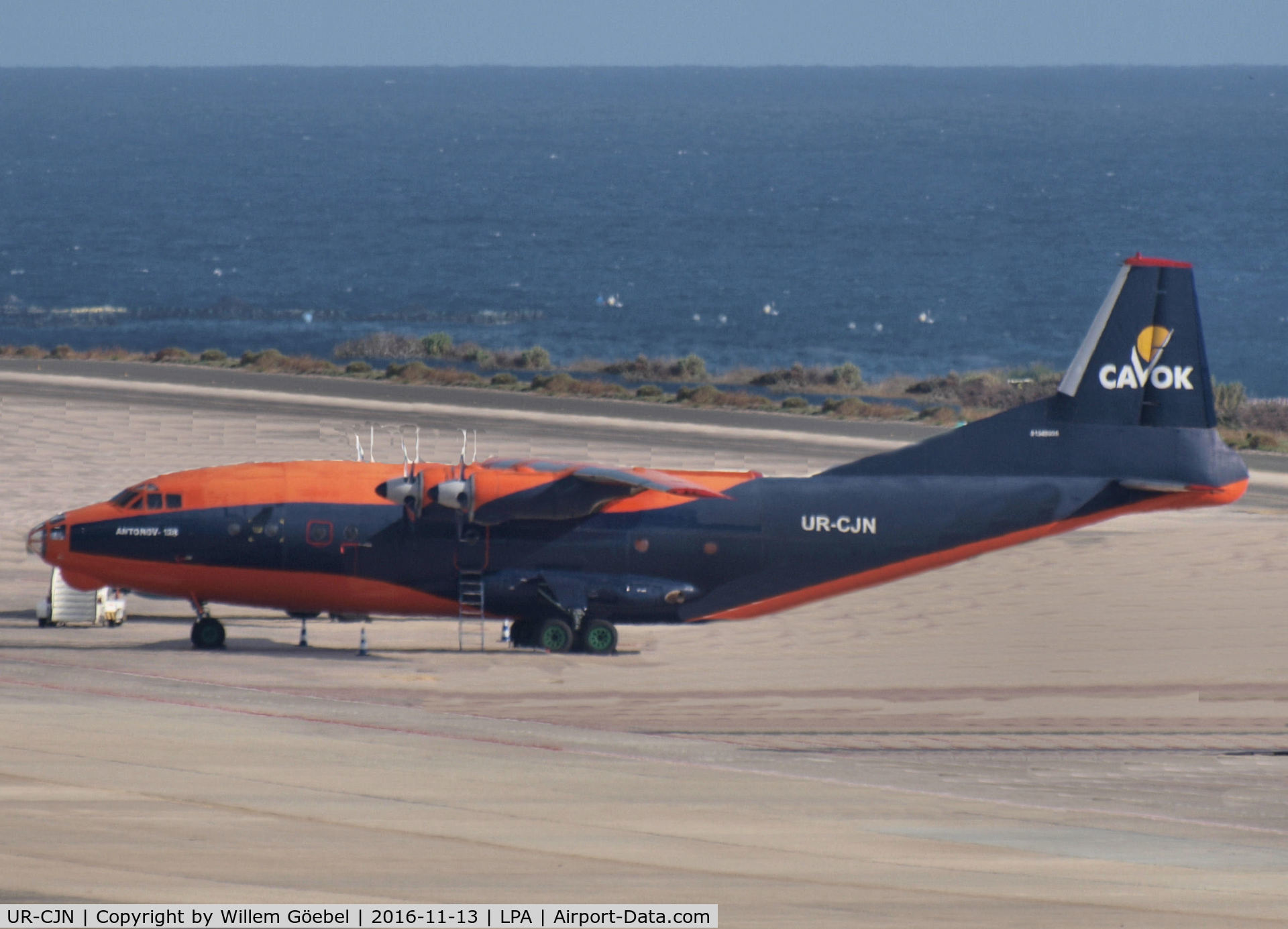 UR-CJN, 1971 Antonov An-12TB C/N 01348006, Parking on Las Palmas Airport