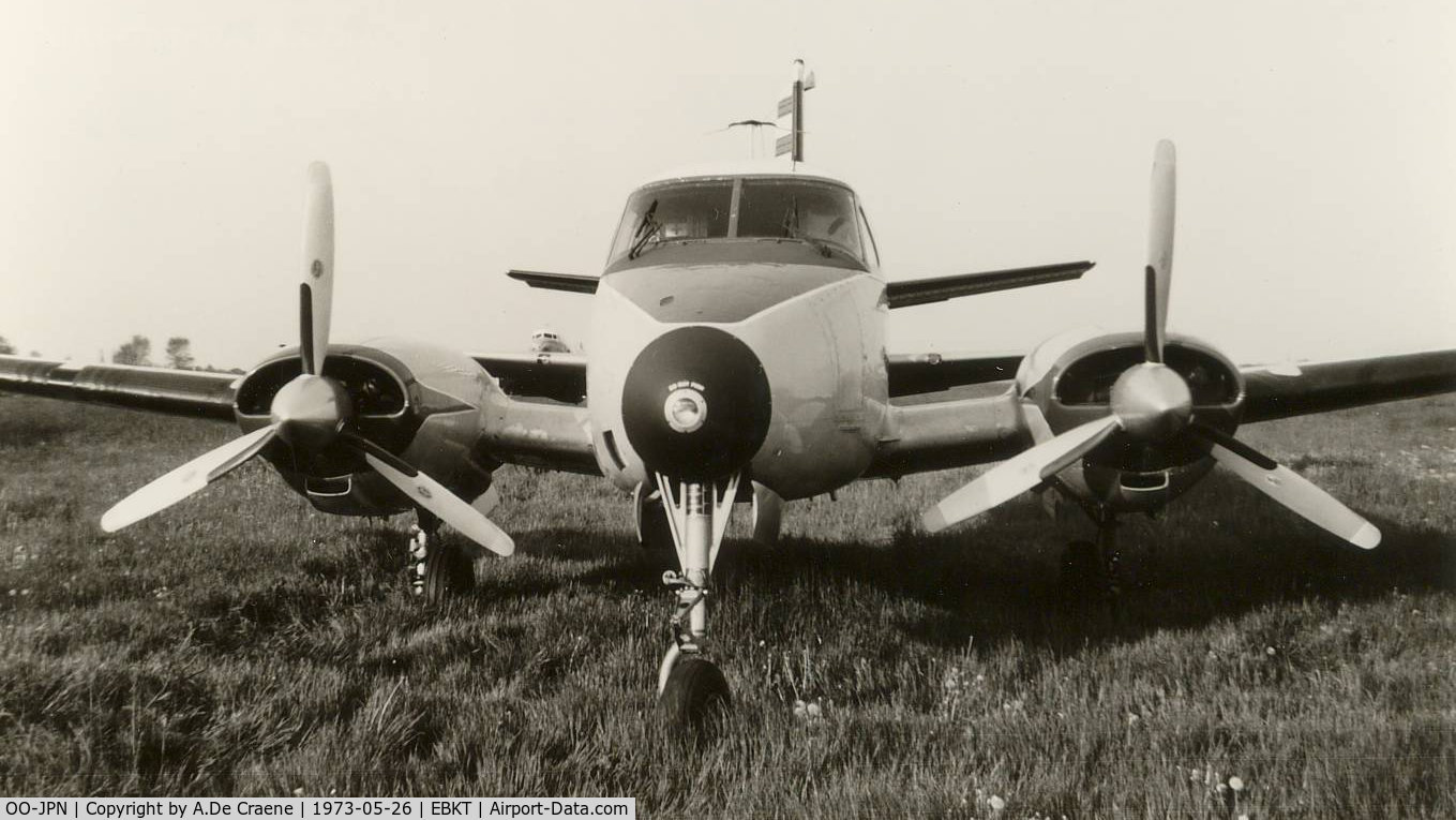 OO-JPN, 1960 Beechcraft 65 Queen Air C/N LC-48, At Wevelgem in 1973.