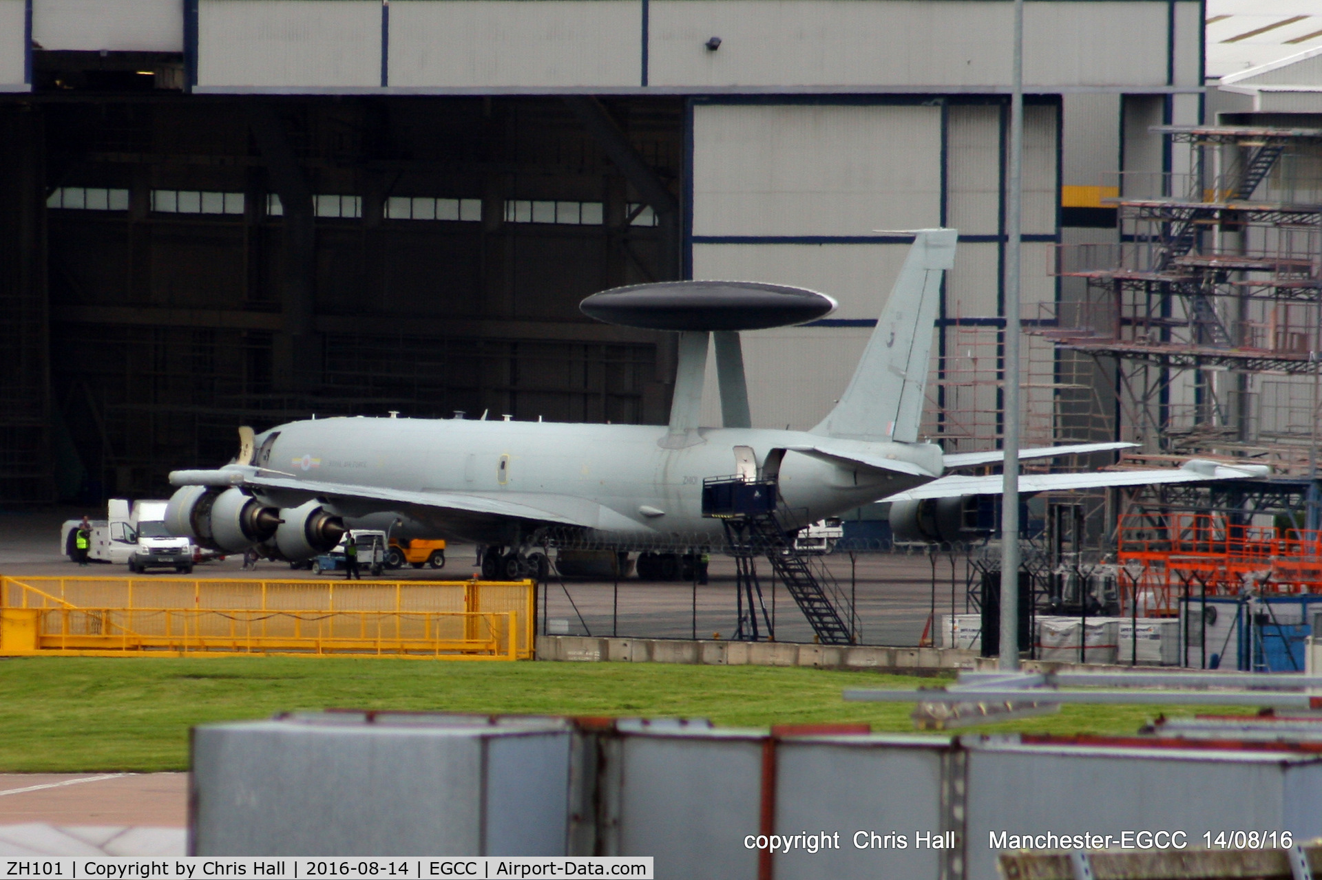 ZH101, 1989 Boeing E-3D Sentry AEW.1 C/N 24109, going into Air Livery for some paintwork