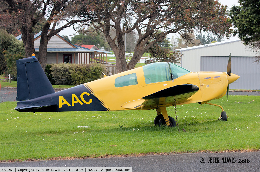 ZK-DNI, Grumman American AA-1B Trainer C/N AA5B-0136, ex ZK-DNI, WFU and then to Auckland Aero Club as trailer-mounted display aircraft 'ZK-AAC'