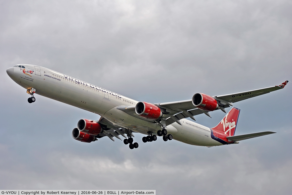 G-VYOU, 2006 Airbus A340-642 C/N 765, Arriving 27R