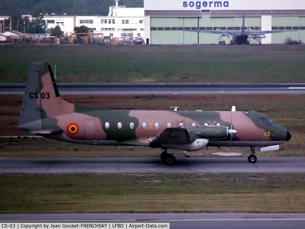 CS-03, 1976 Hawker Siddeley HS.748 Series 2A C/N 1743, ex Belgian Air Force 