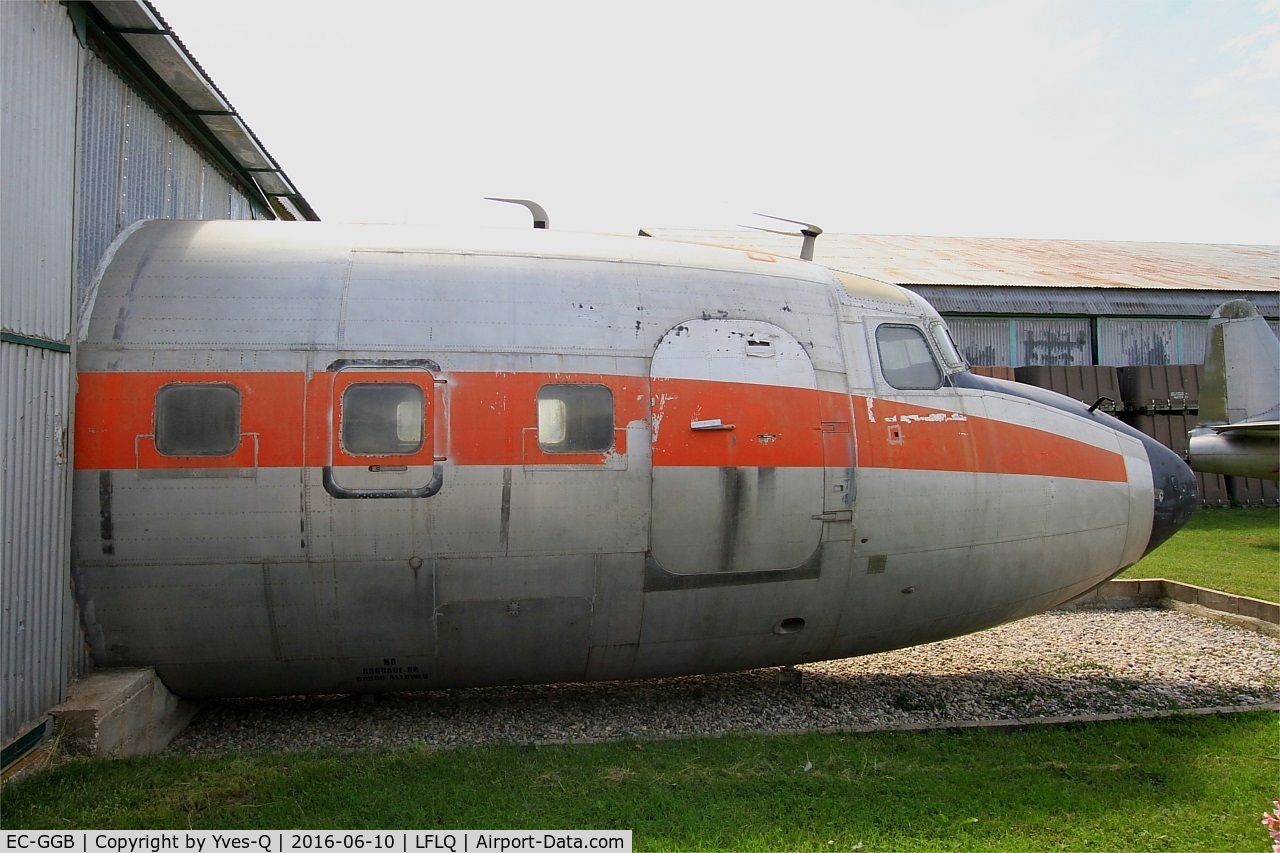 EC-GGB, 1956 Douglas DC-7C Seven Seas Seven Seas C/N 45112, Douglas DC-7C, Airframe nose preserved at Musée Européen de l'Aviation de Chasse, Montélimar-Ancône airfield (LFLQ)