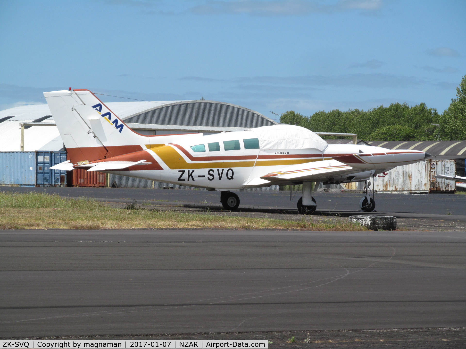 ZK-SVQ, 1975 Cessna 402B Businessliner C/N 402B0601, paint scrape from VH-SVQ