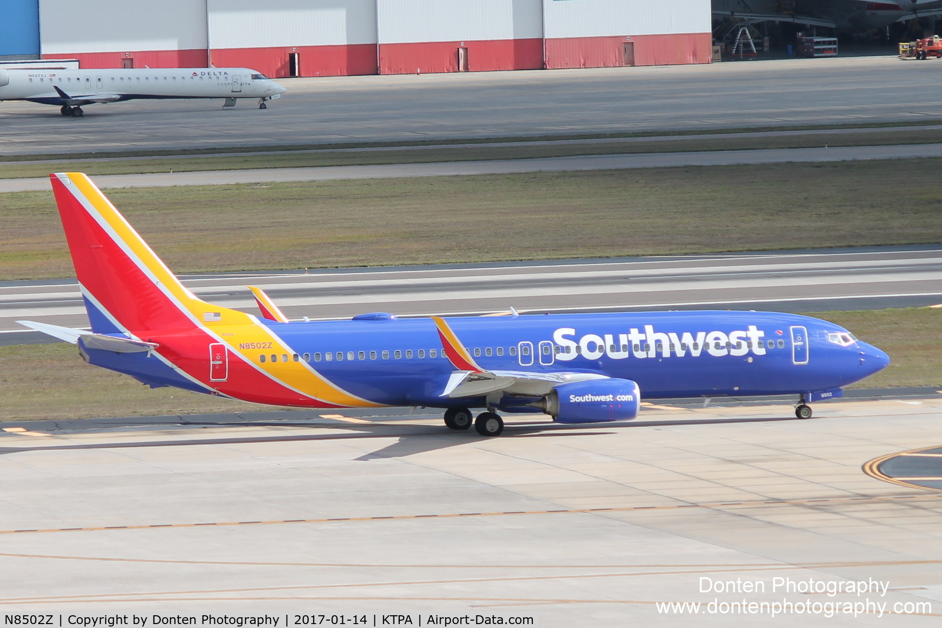 N8502Z, 2016 Boeing 737-800 C/N 36666, Southwest Flight 836 (N8502Z) taxis at Tampa International Airport prior to flight to Luis Munoz Marin International Airport