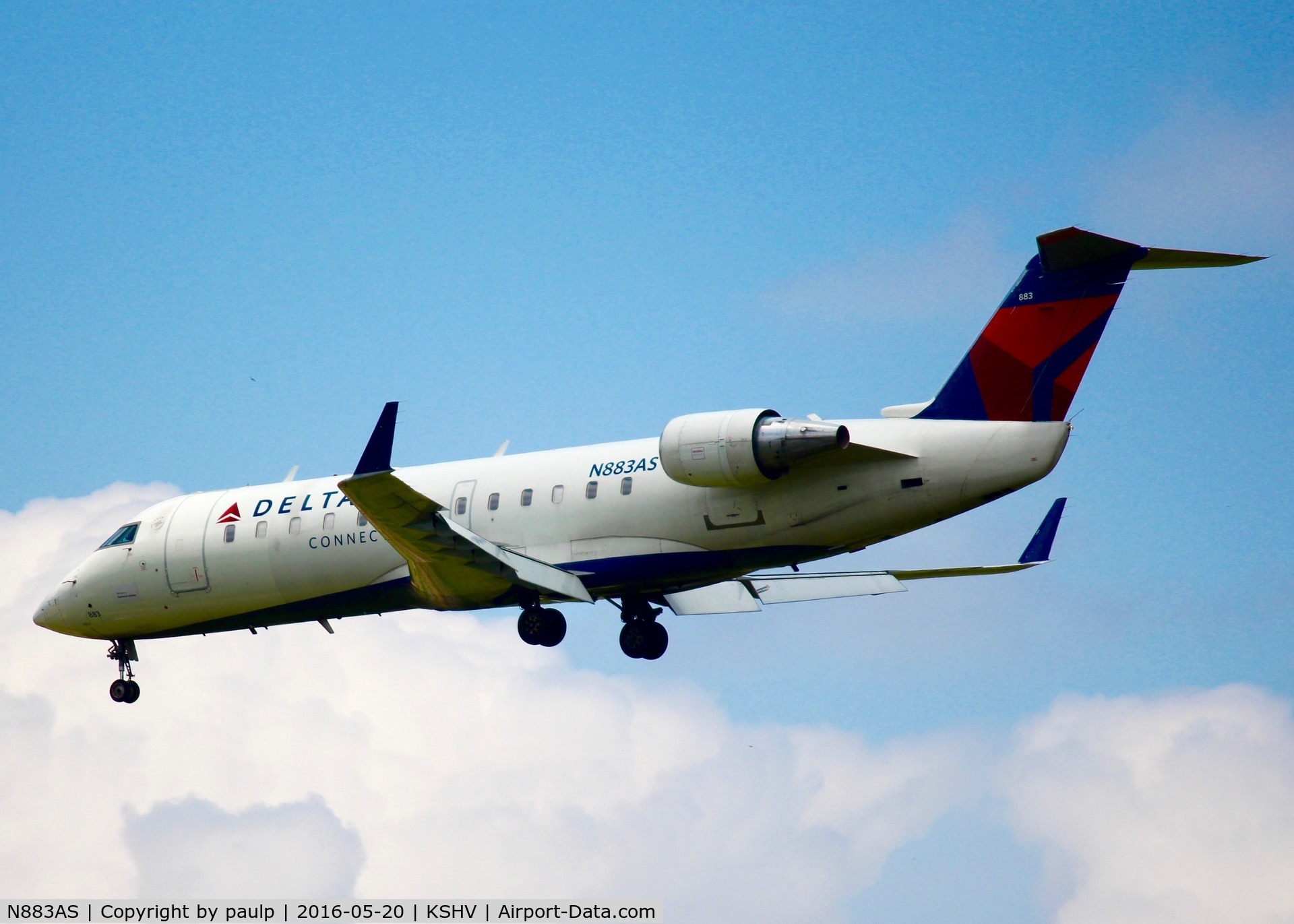 N883AS, 2001 Bombardier CRJ-200ER (CL-600-2B19) C/N 7504, At Shreveport Regional.