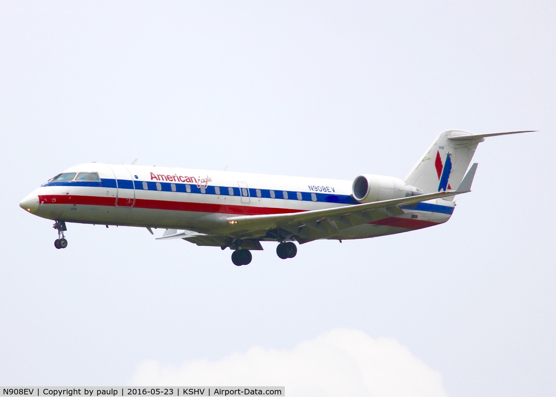N908EV, 2002 Bombardier CRJ-200ER (CL-600-2B19) C/N 7654, At Shreveport Regional.