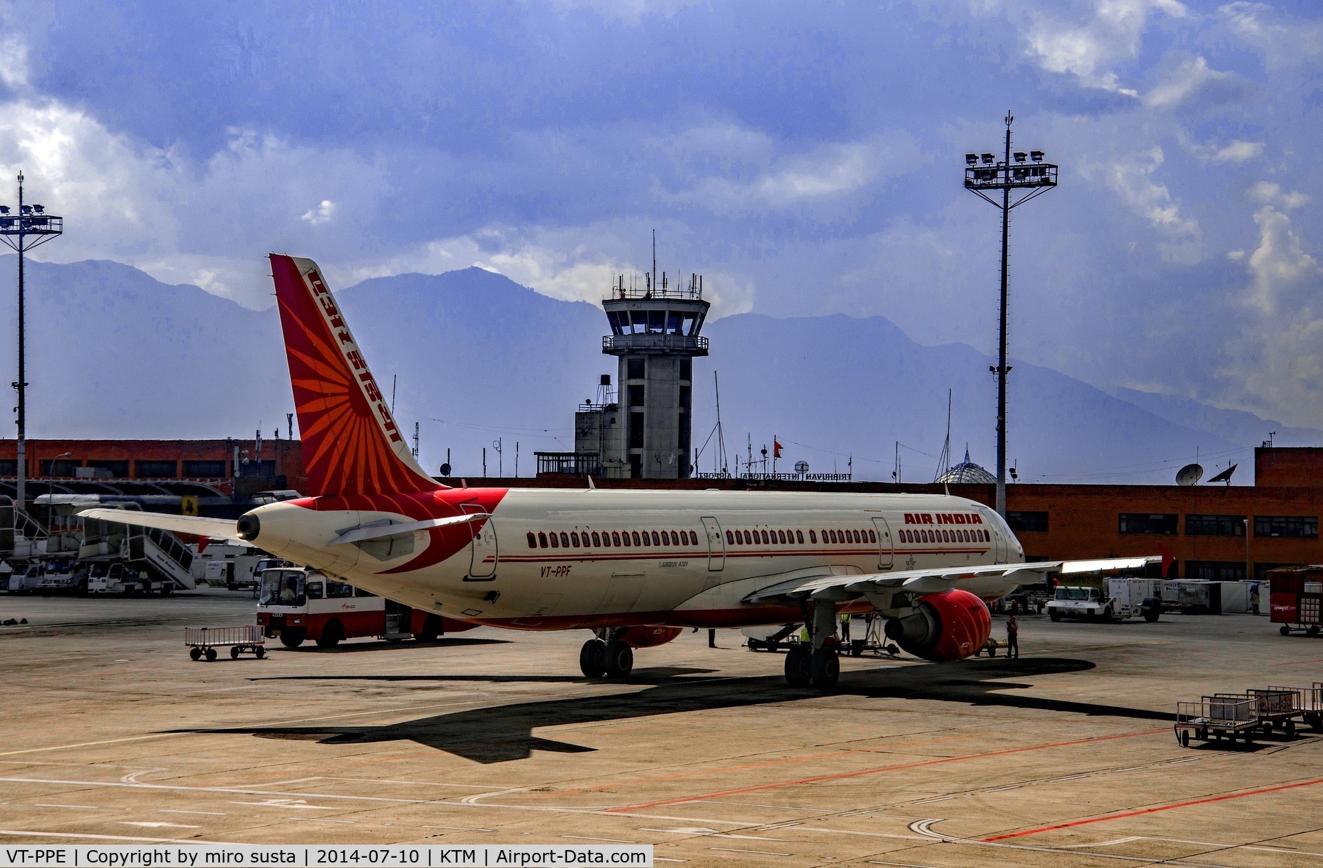 VT-PPE, 2007 Airbus A321-211 C/N 3326, Air India Airbus A 321-211 Airplane docked at Kathmandu International Airport.
