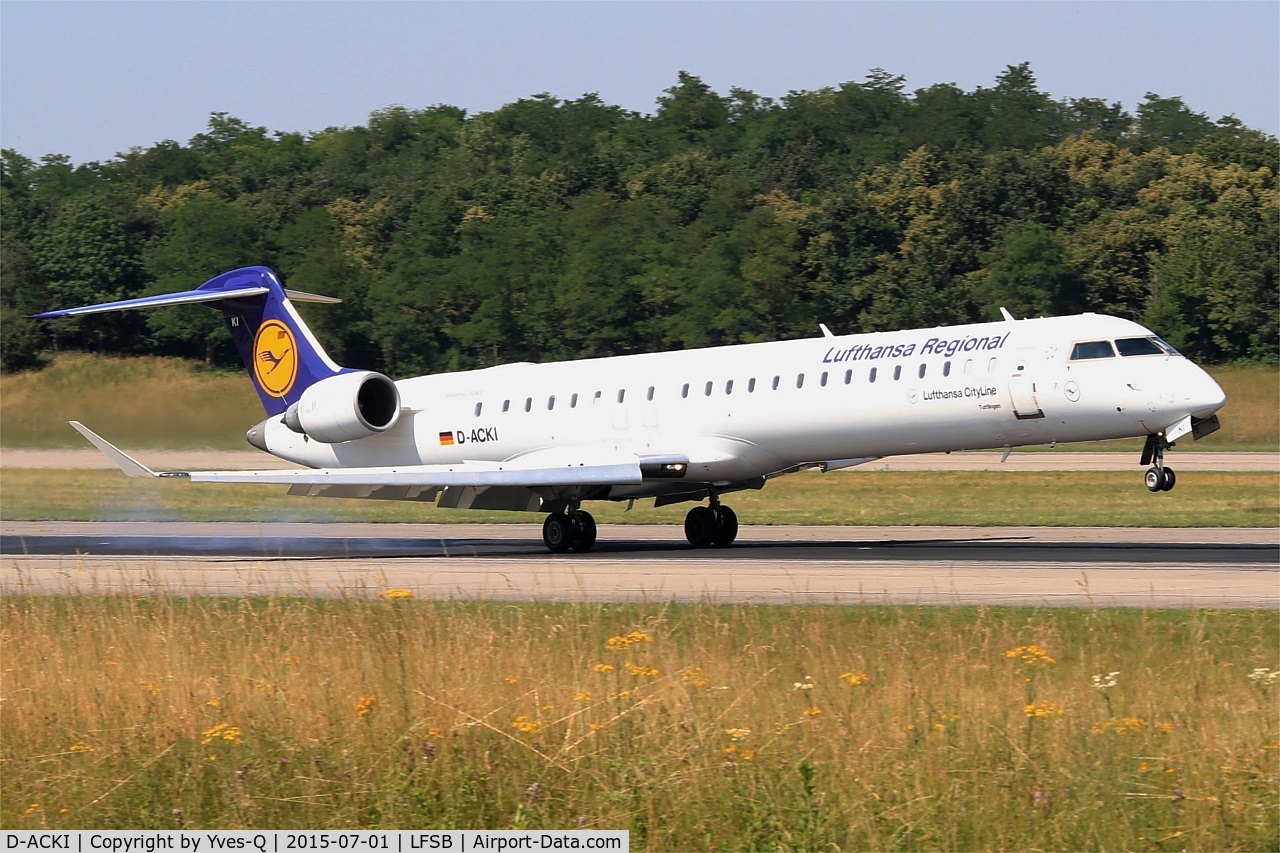 D-ACKI, 2006 Bombardier CRJ-900LR (CL-600-2D24) C/N 15088, Canadair Regional Jet CRJ-900LR, Landing rwy 15, Bâle-Mulhouse-Fribourg airport (LFSB-BSL)