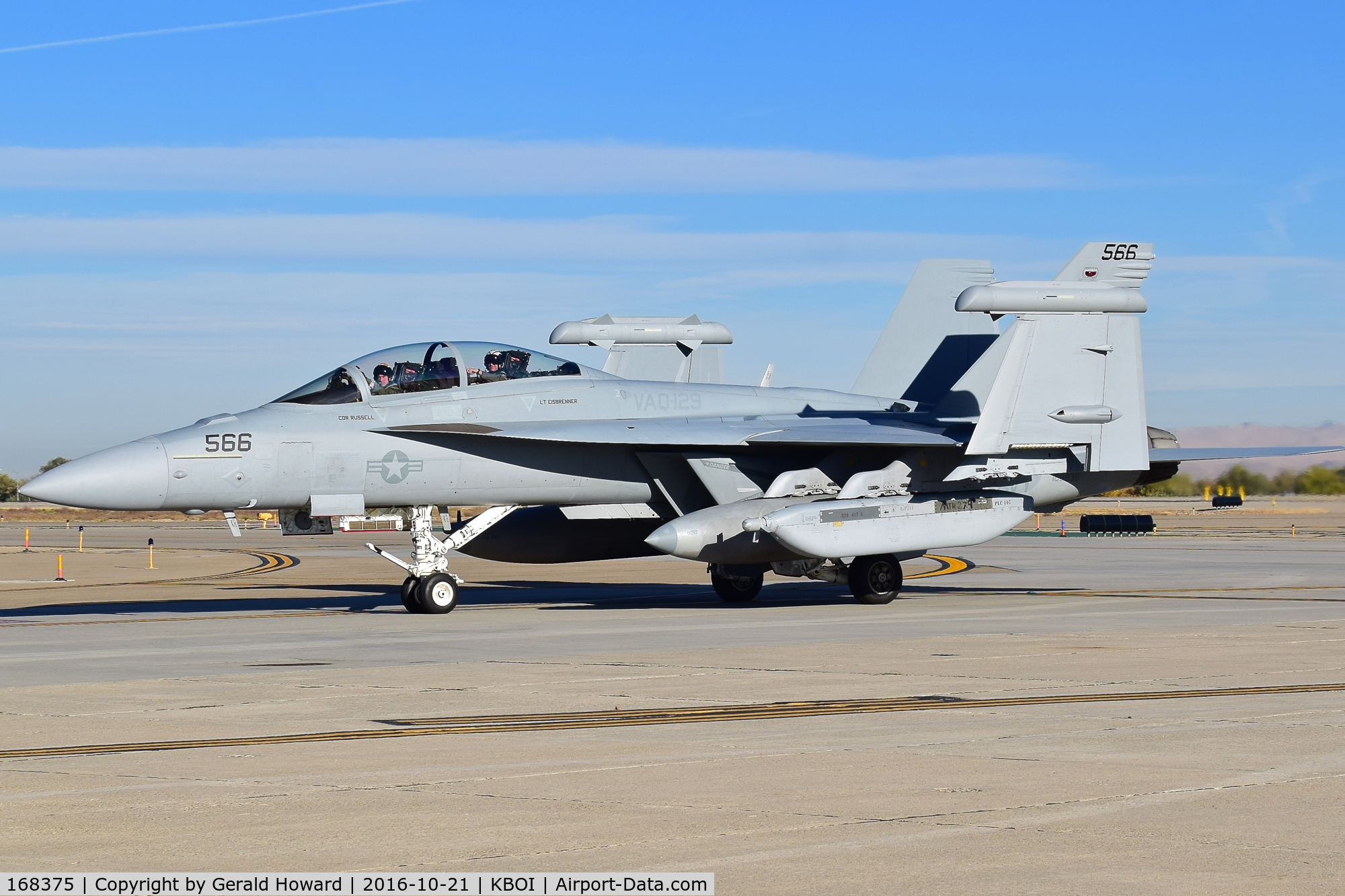 168375, Boeing EA-18G Growler C/N G-61, Taxi on Kilo.