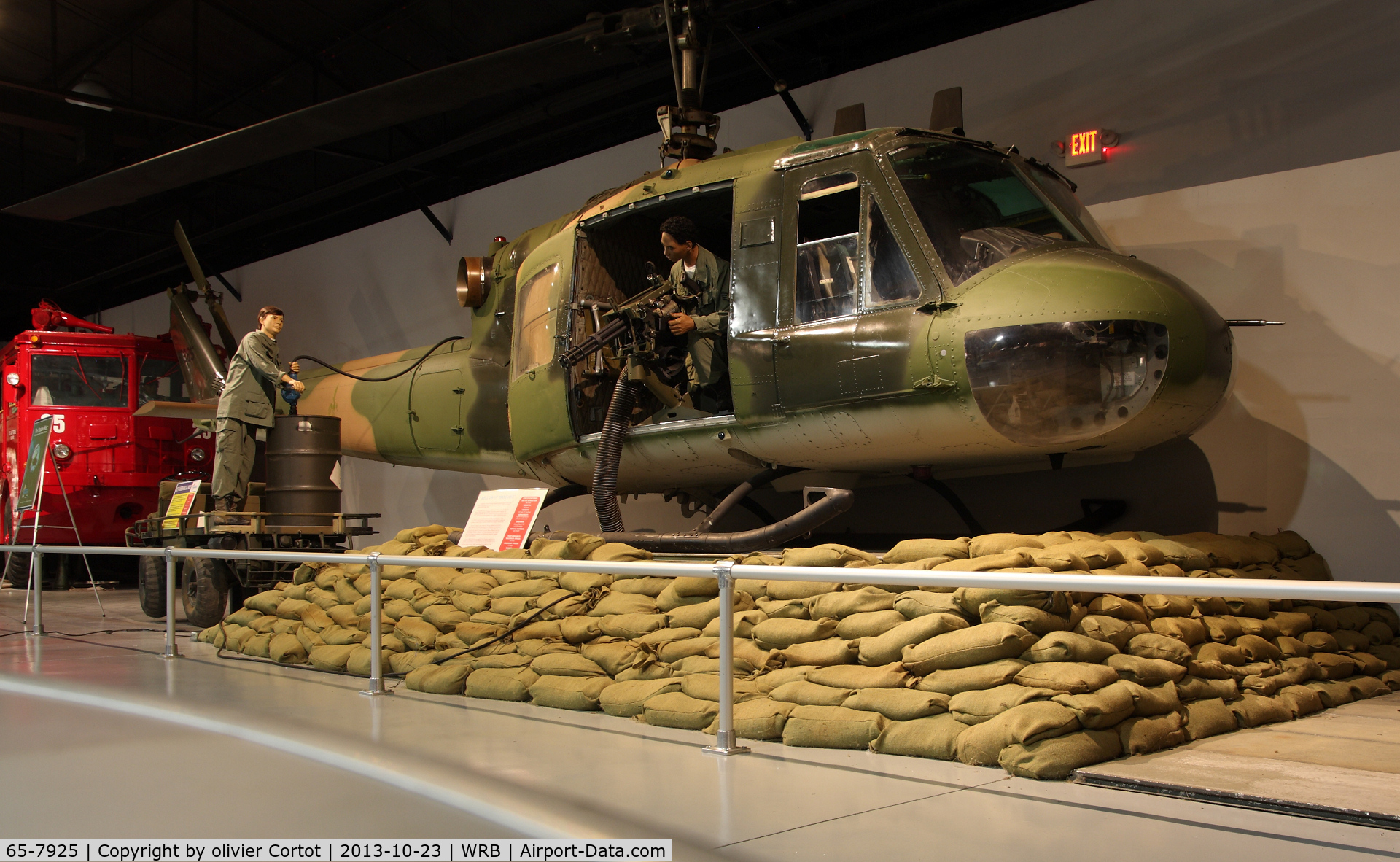 65-7925, 1965 Bell UH-1P Iroquois C/N 7066, warner robins air museum, dark hall display