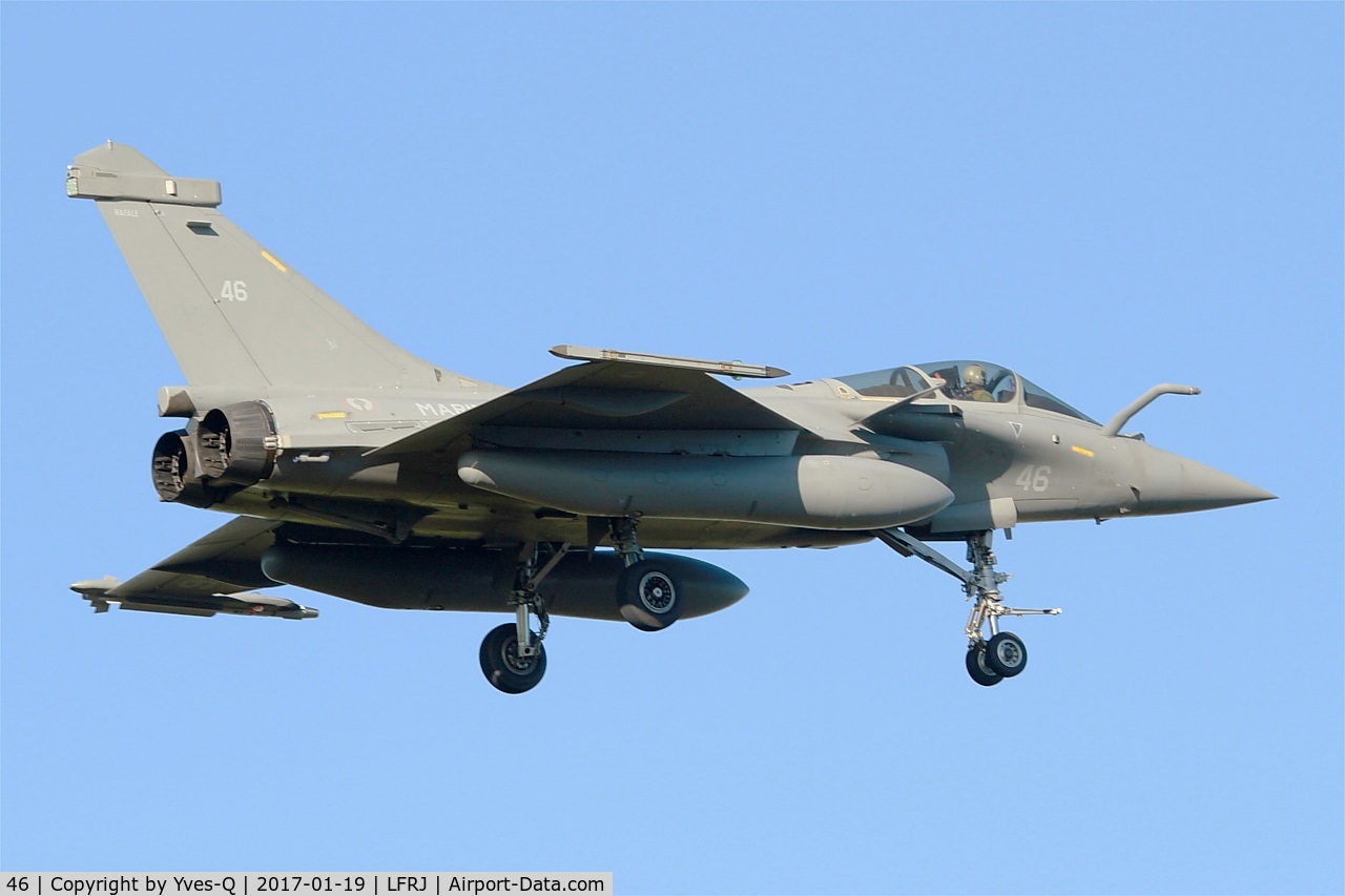 46, 2016 Dassault Rafale M C/N 46, Dassault Rafale M, Short approach rwy 08, Landivisiau Naval Air Base (LFRJ)