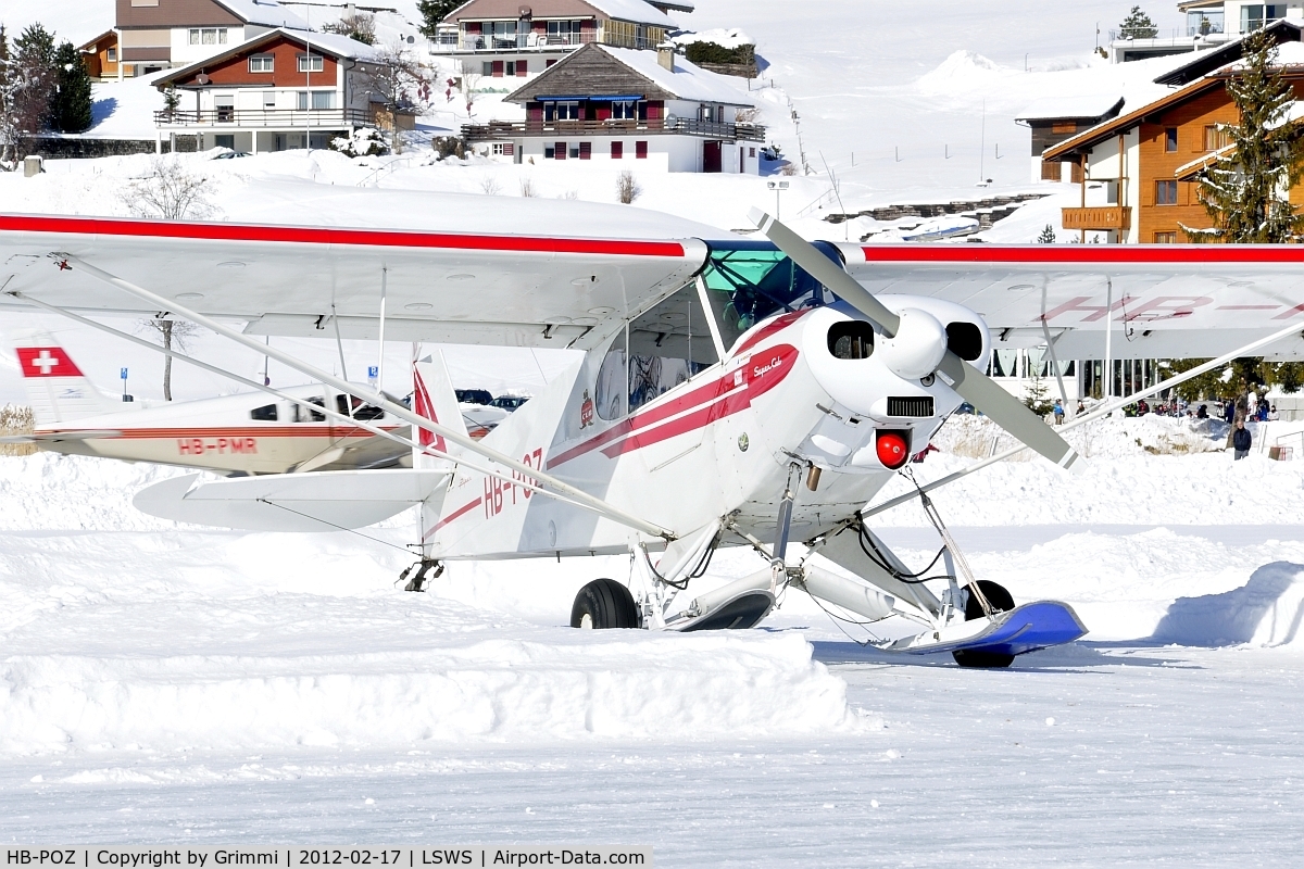 HB-POZ, 1970 Piper PA-18-150 Super Cub C/N 18-8877, Temporary Airfield of Schwarzsee, only open 1 to 2 days a year on the frozen lake