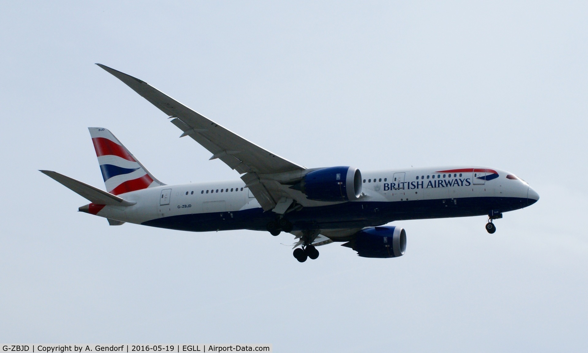 G-ZBJD, 2013 Boeing 787-8 Dreamliner C/N 38619, British Airways, is here returning to its homebase at London Heathrow(EGLL)