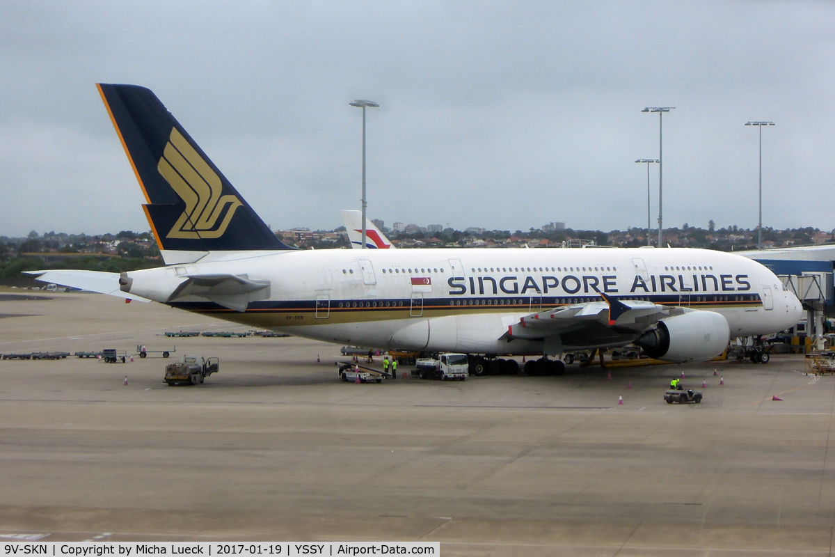 9V-SKN, 2011 Airbus A380-841 C/N 071, At Mascot