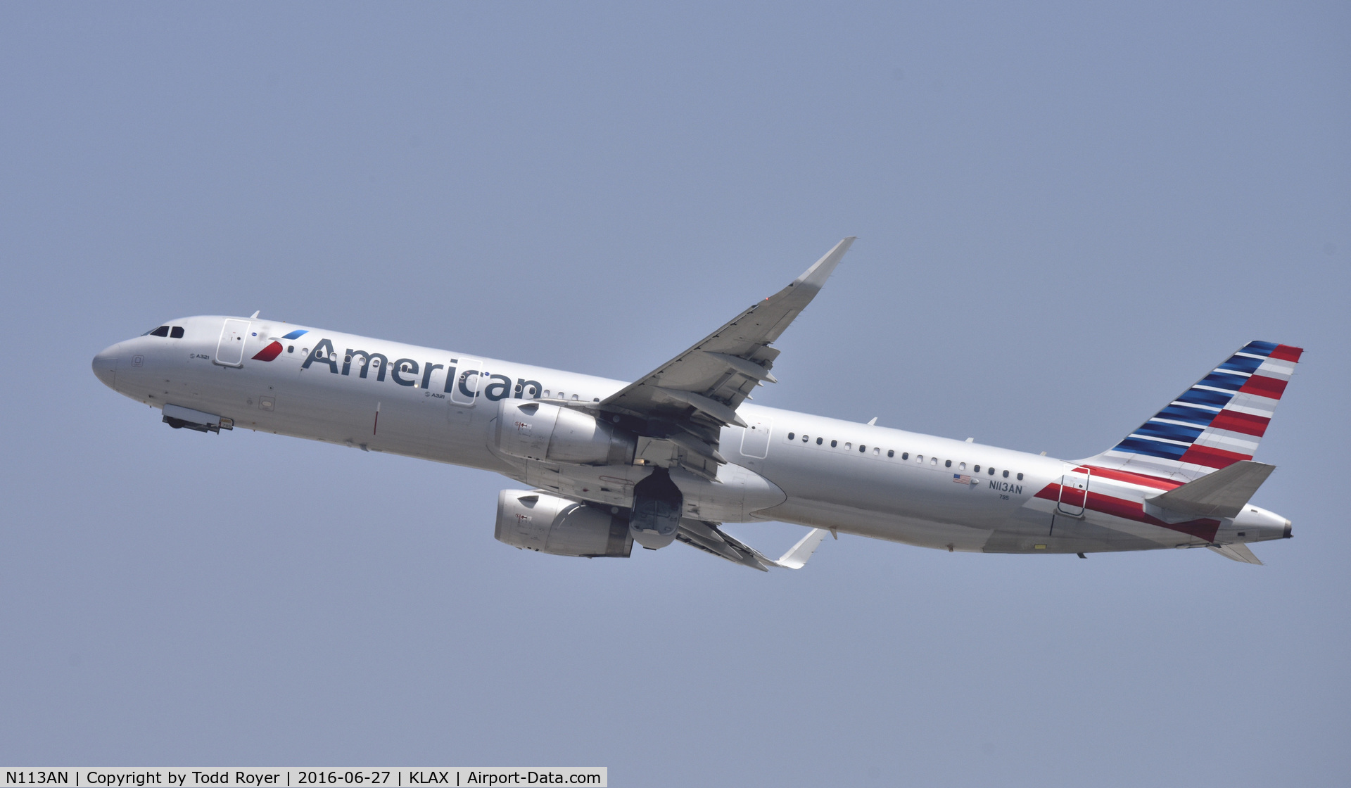 N113AN, 2014 Airbus A321-231 C/N 6020, Departing LAX