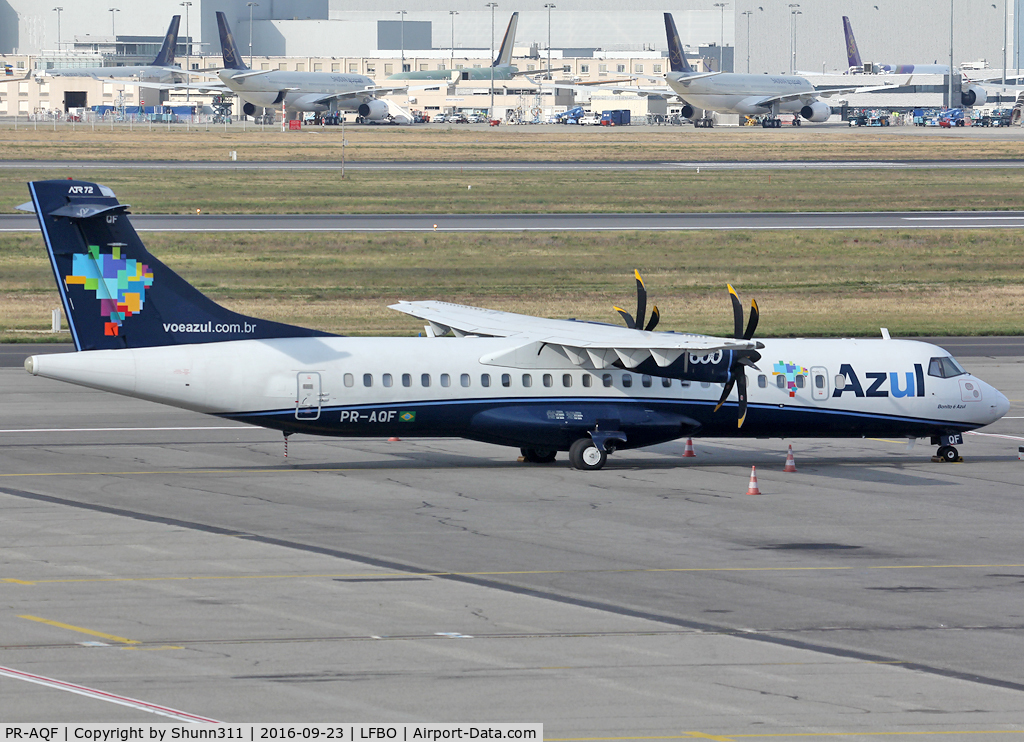 PR-AQF, 2013 ATR 72-600 (72-212A) C/N 1072, Parked at the General Aviation area on return to lessor...