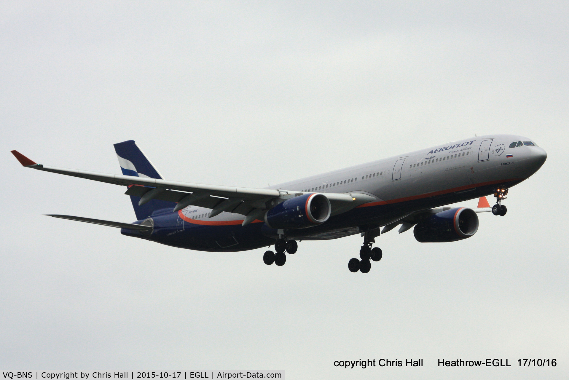 VQ-BNS, 2011 Airbus A330-343X C/N 1264, Aeroflot