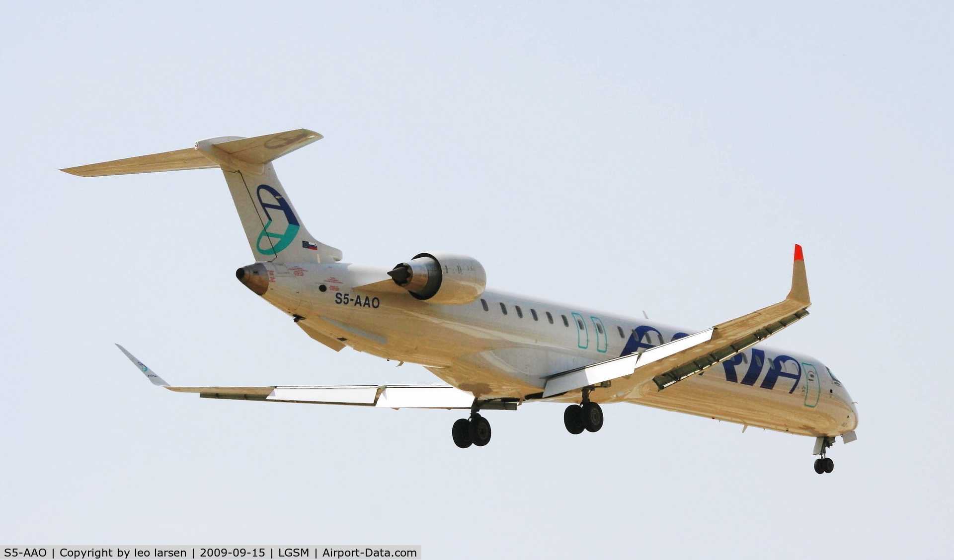 S5-AAO, 2008 Bombardier CRJ-900 NG (CL-600-2D24) C/N 15215, Samos 15.9.2009