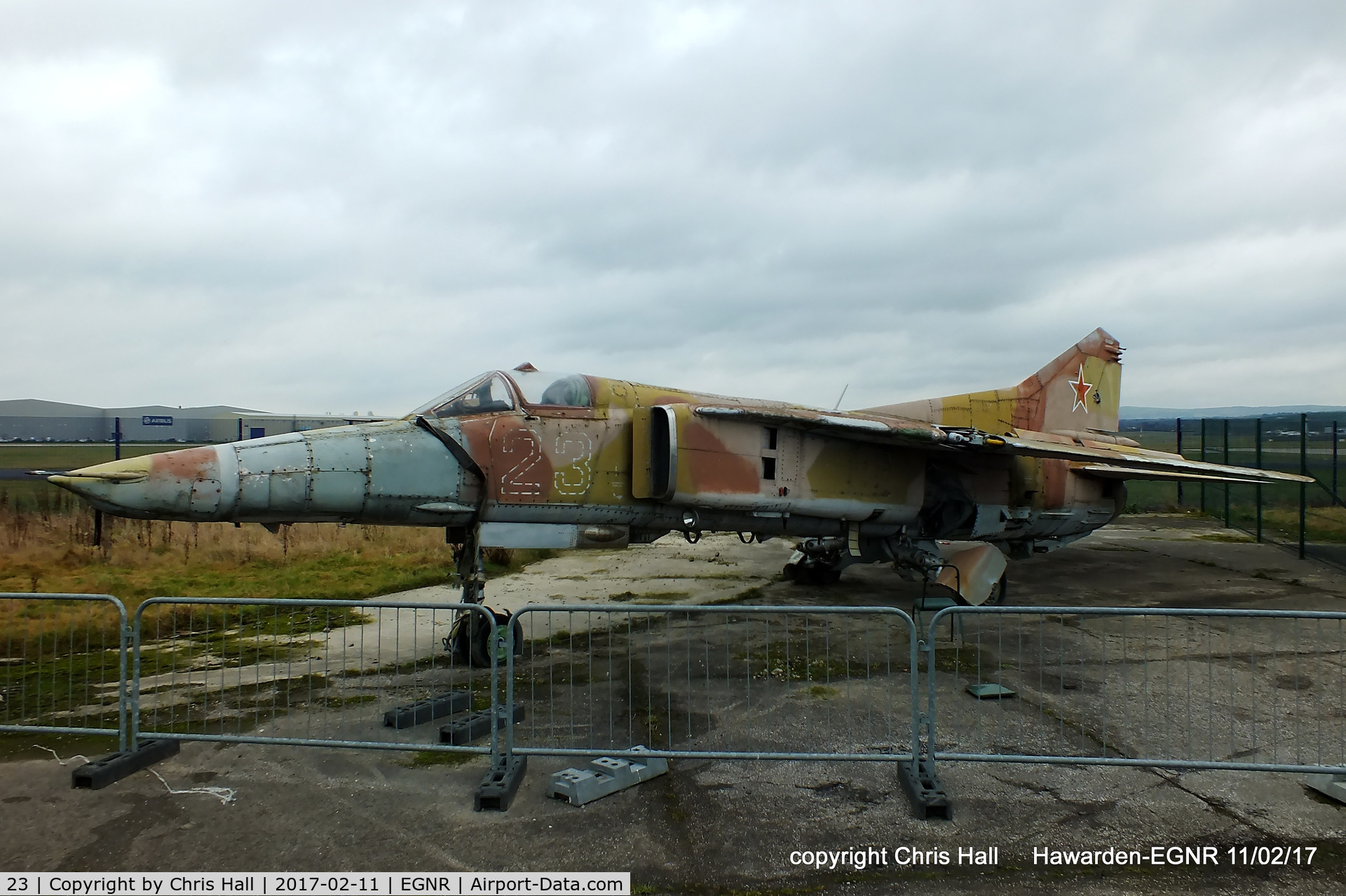 23, Mikoyan-Gurevich MiG-27 C/N 831712515040, at Hawarden