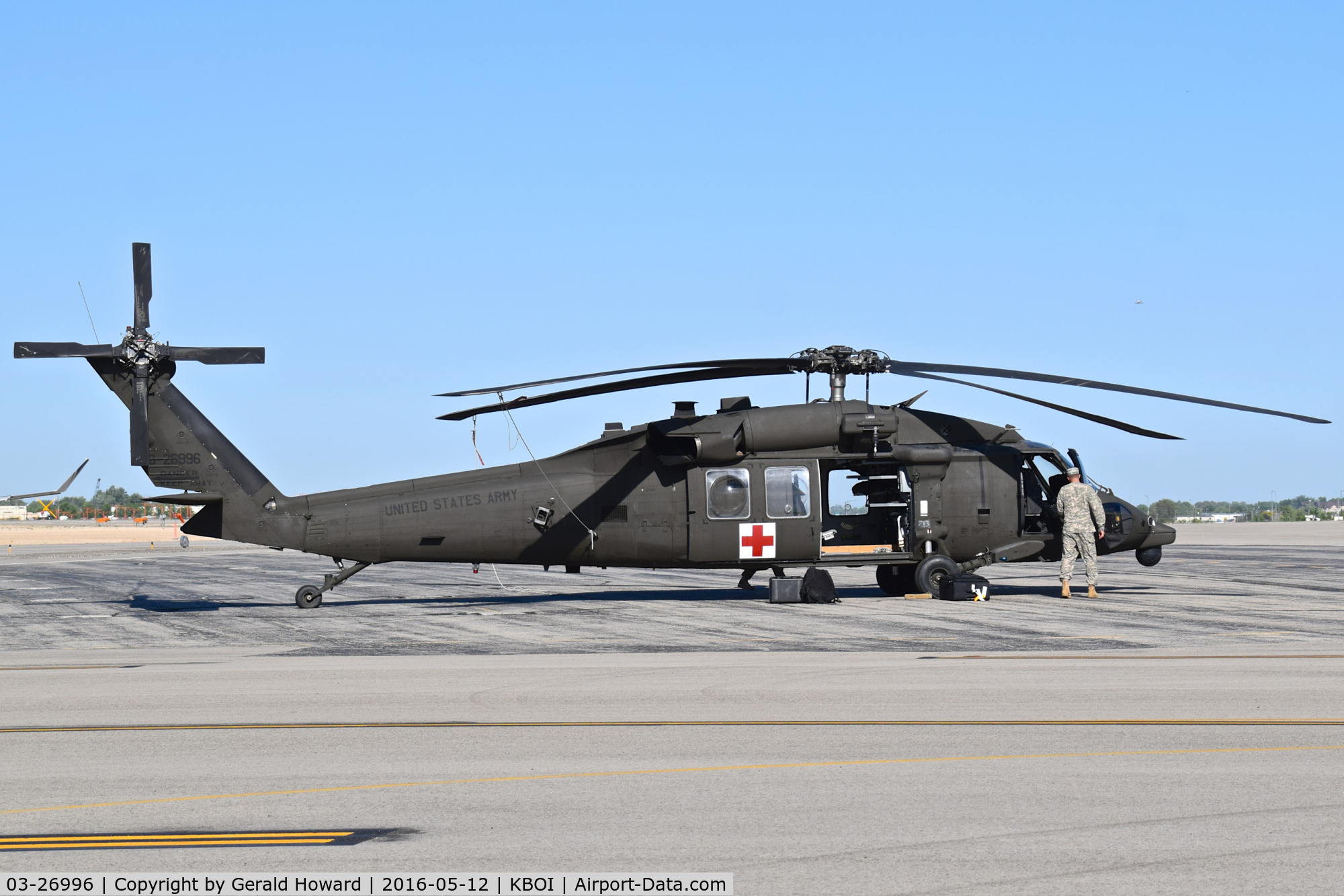 03-26996, 2003 Sikorsky HH-60L Black Hawk C/N 702830, Parked on north GA ramp making ready to start up.