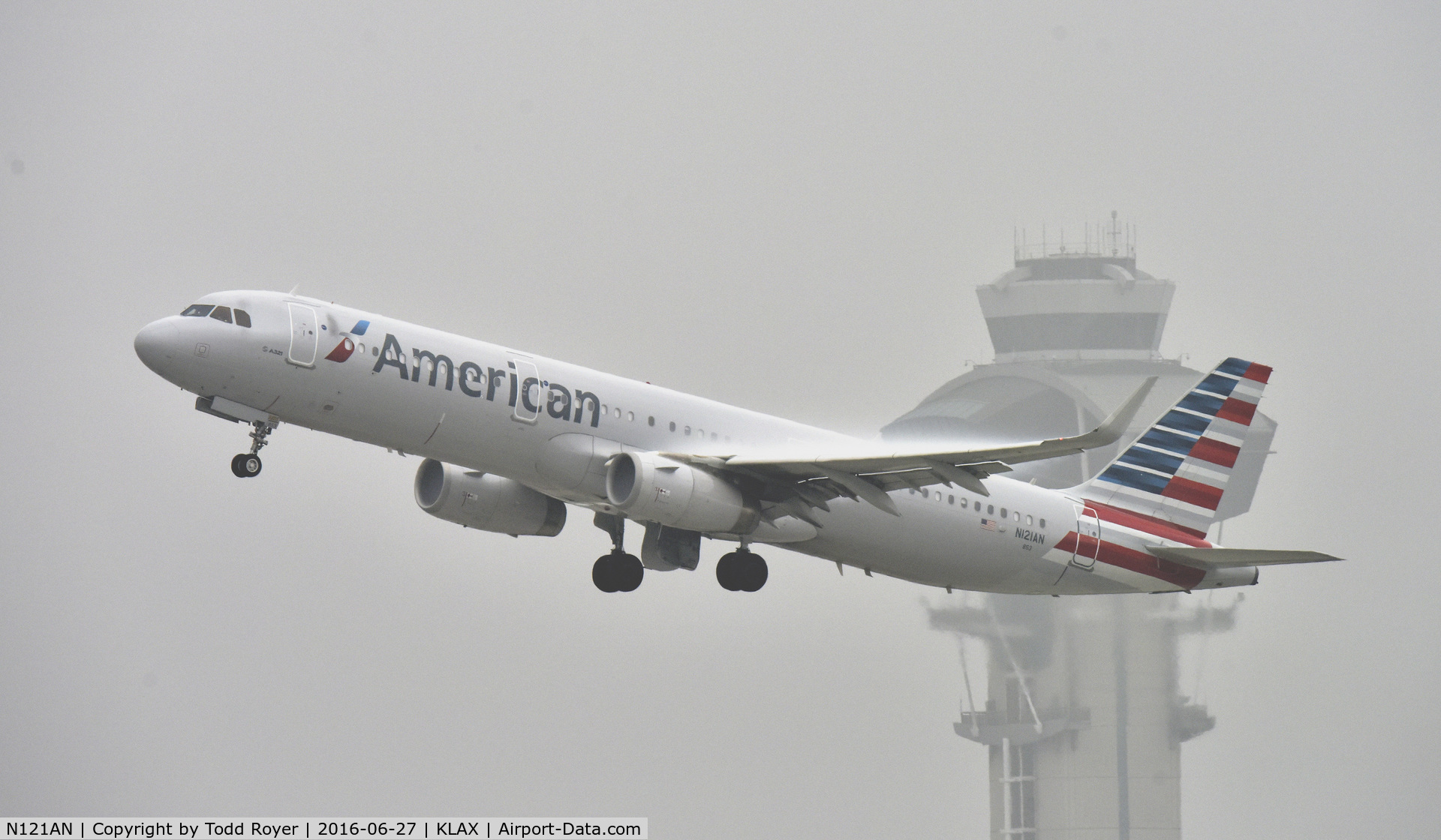 N121AN, 2014 Airbus A321-231 C/N 6238, Departing LAX