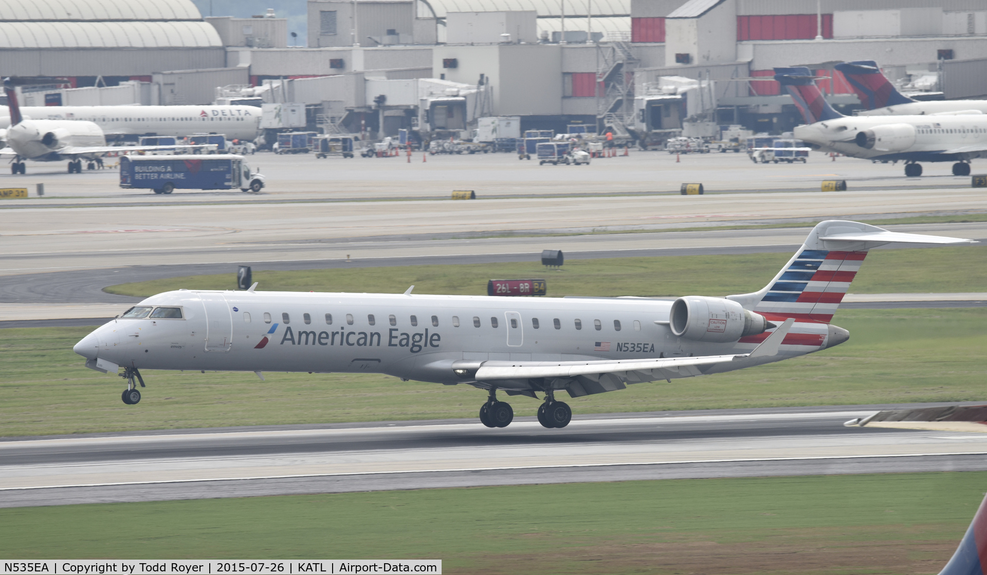 N535EA, Bombardier CRJ-702 (CL-600-2C10) Regional Jet C/N 10313, Arriving at Atlanta