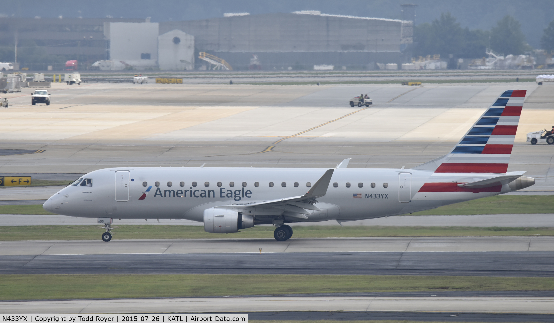 N433YX, 2014 Embraer 175LR (ERJ-170-200LR) C/N 17000417, Departing Atlanta