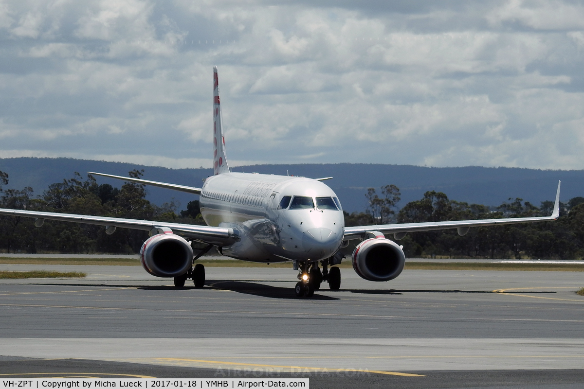 VH-ZPT, 2011 Embraer 190AR (ERJ-190-100IGW) C/N 19000451, At Hobart
