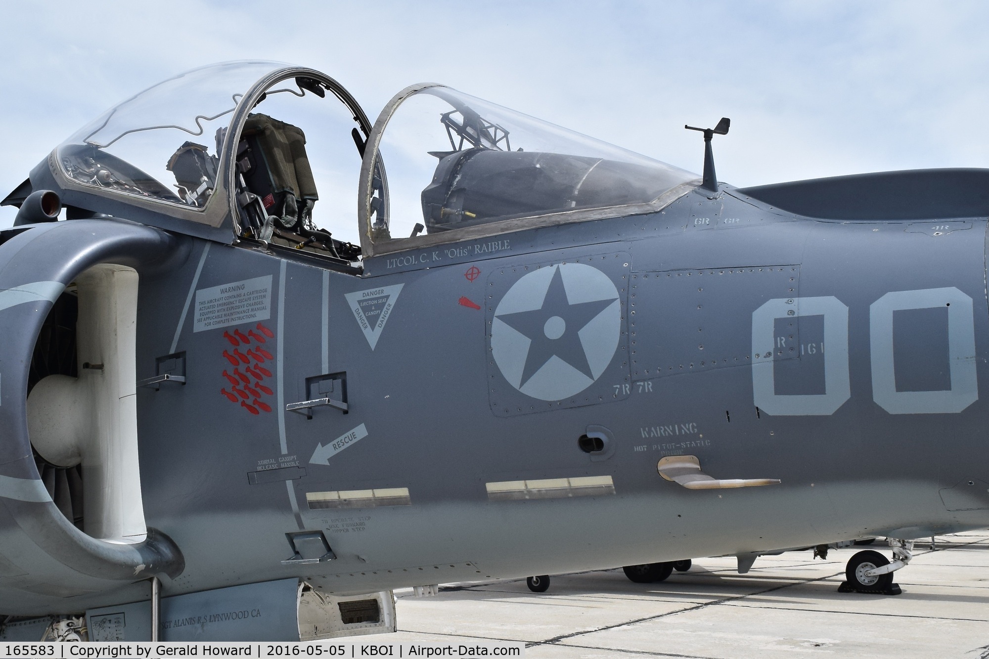 165583, Boeing AV-8B+(R)-27-MC Harrier II Plus C/N B318, Looks like this aircraft has seen a little action.  VMA-211 