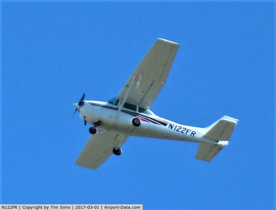 N122FR, 1980 Cessna 172N C/N 17273927, March 1st 2017 in the air slow over my friends house.