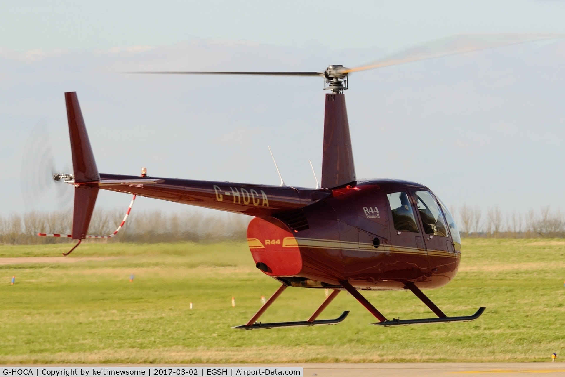G-HOCA, 2008 Robinson R44 Raven II C/N 12388, Leaving on a photographic assignment.