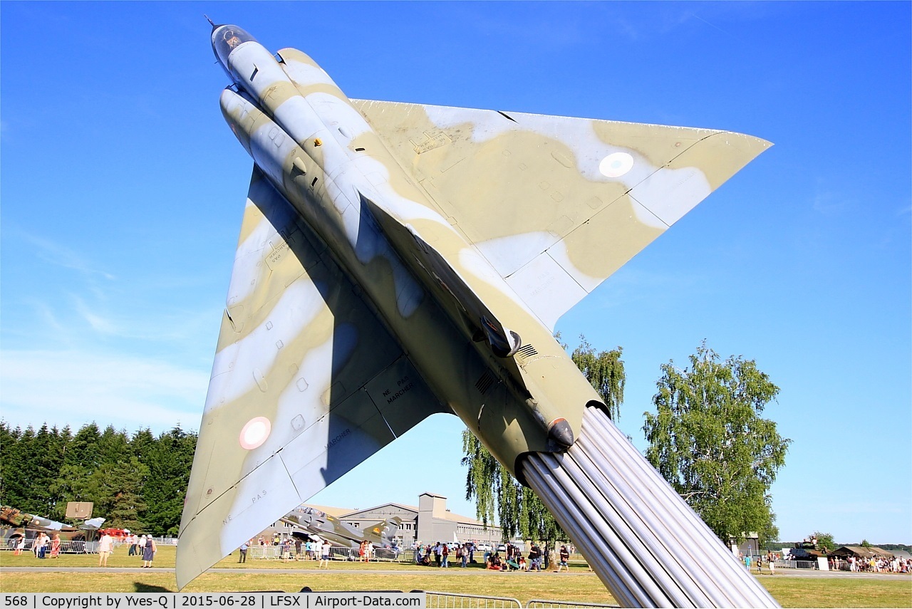 568, Dassault Mirage IIIE C/N 568, Dassault Mirage IIIE, preserved at Luxeuil-St Sauveur Air Base 116 (LFSX)