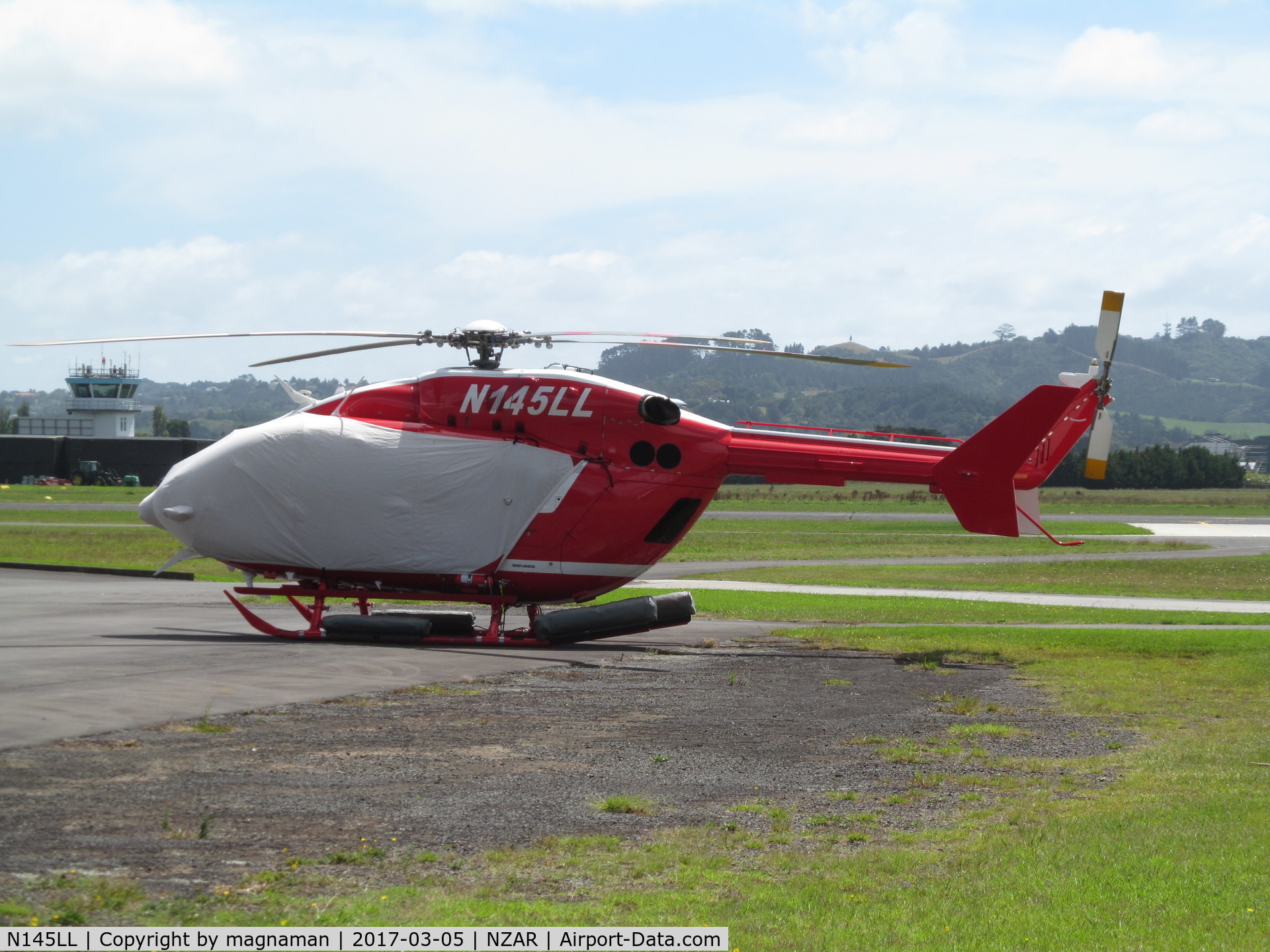 N145LL, Eurocopter-Kawasaki EC-145 (BK-117C-2) C/N 9574, back at Ardmore from super yacht