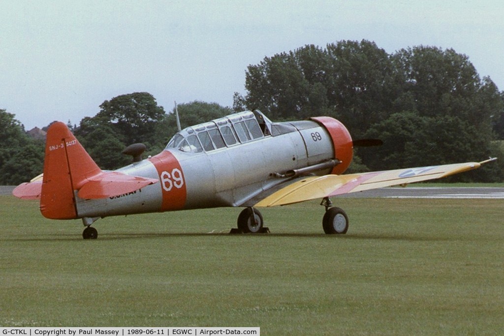 G-CTKL, 1941 Noorduyn AT-16 Harvard IIB C/N 07-30, Code:-54137/69. @R.A.F.Cosford Airshow. Scan.