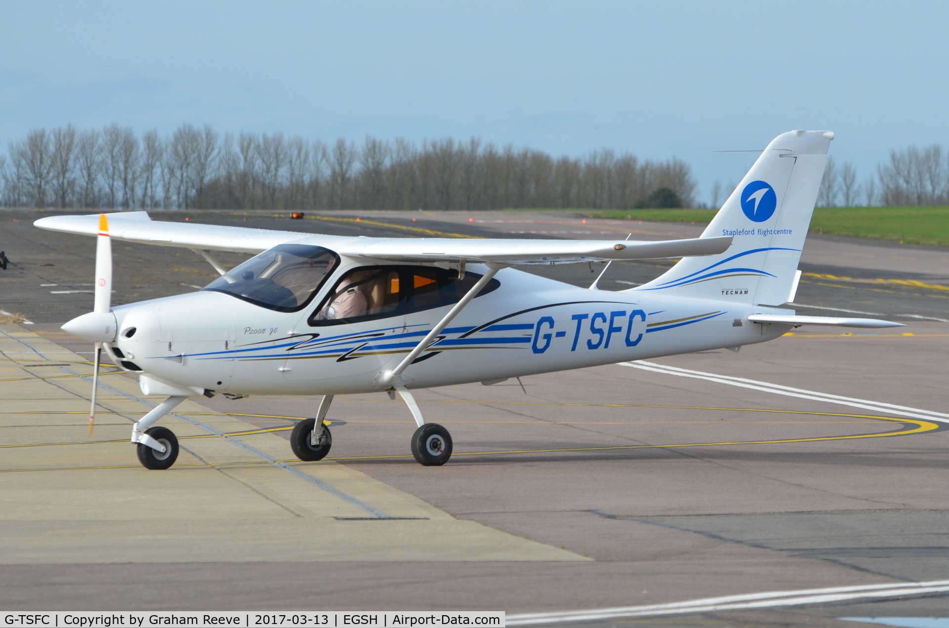 G-TSFC, 2015 Tecnam P-2008JC C/N 1047, Just landed at Norwich.