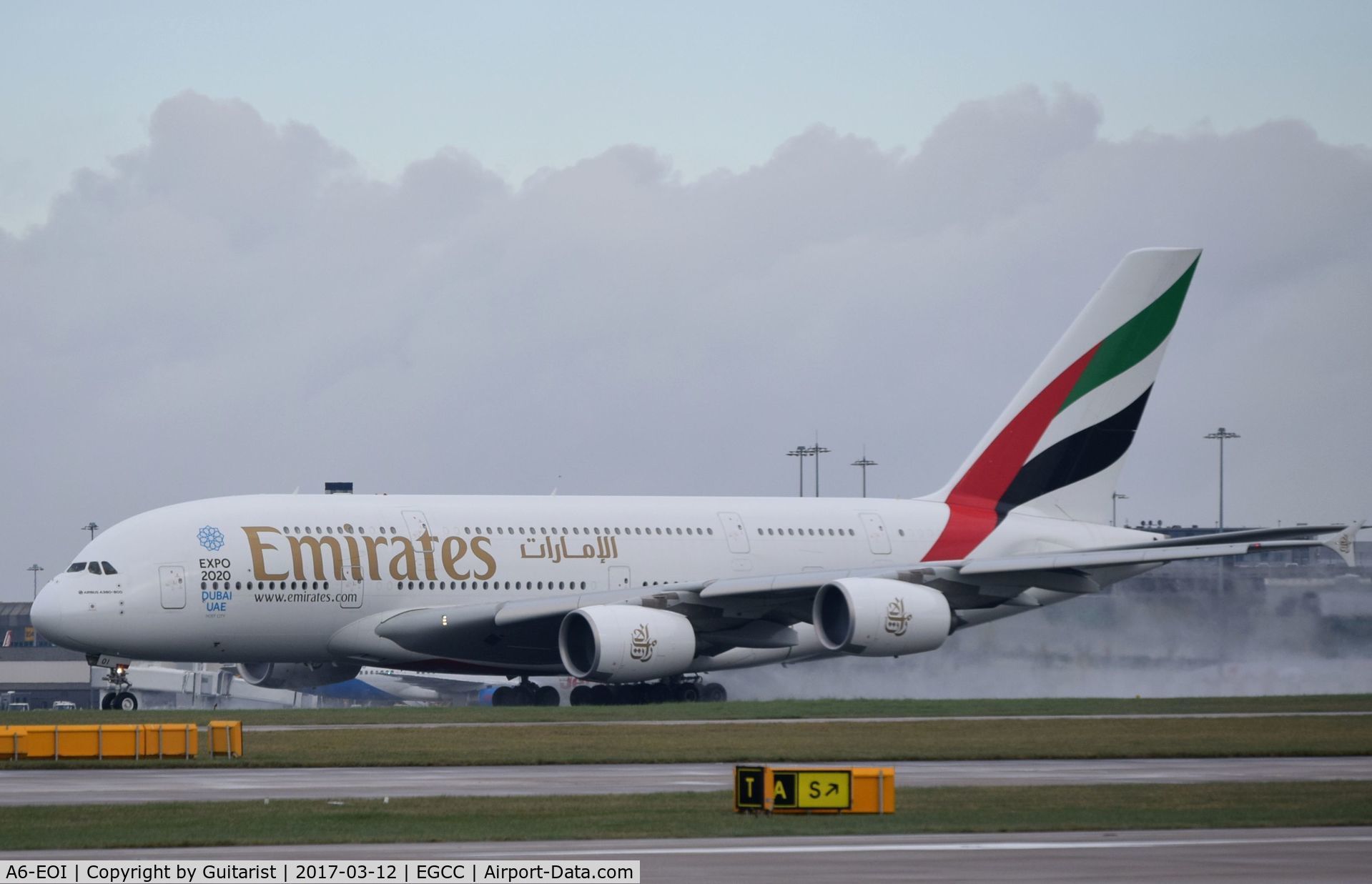 A6-EOI, 2014 Airbus A380-861 C/N 178, At Manchester