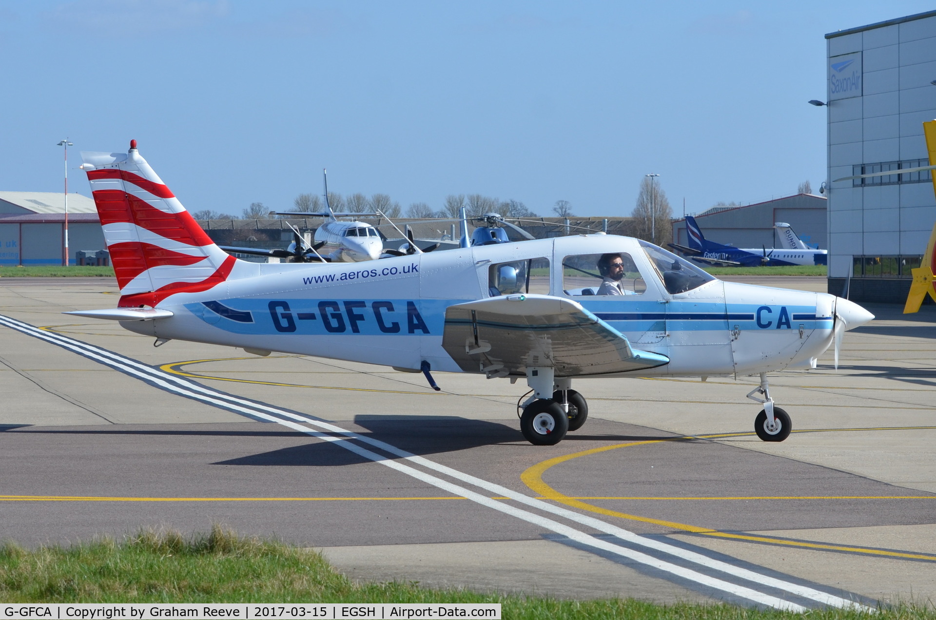 G-GFCA, 1989 Piper PA-28-161 Cadet C/N 28-41100, Just landed at Norwich.