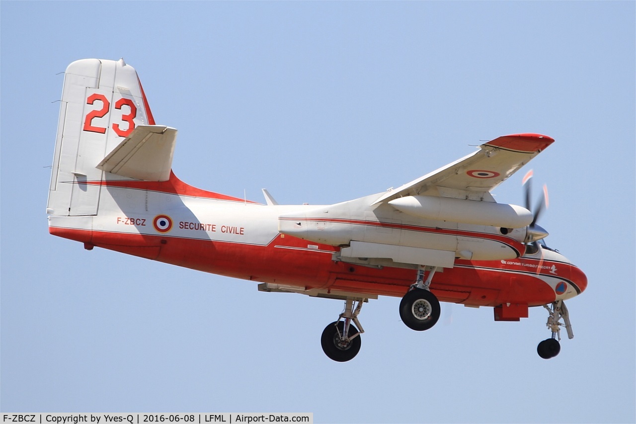 F-ZBCZ, Grumman CP-121 Tracker C/N DHC-94, Grumman CP-121 Tracker, On final Rwy 32R, Marseille-Provence Airport (LFML-MRS)